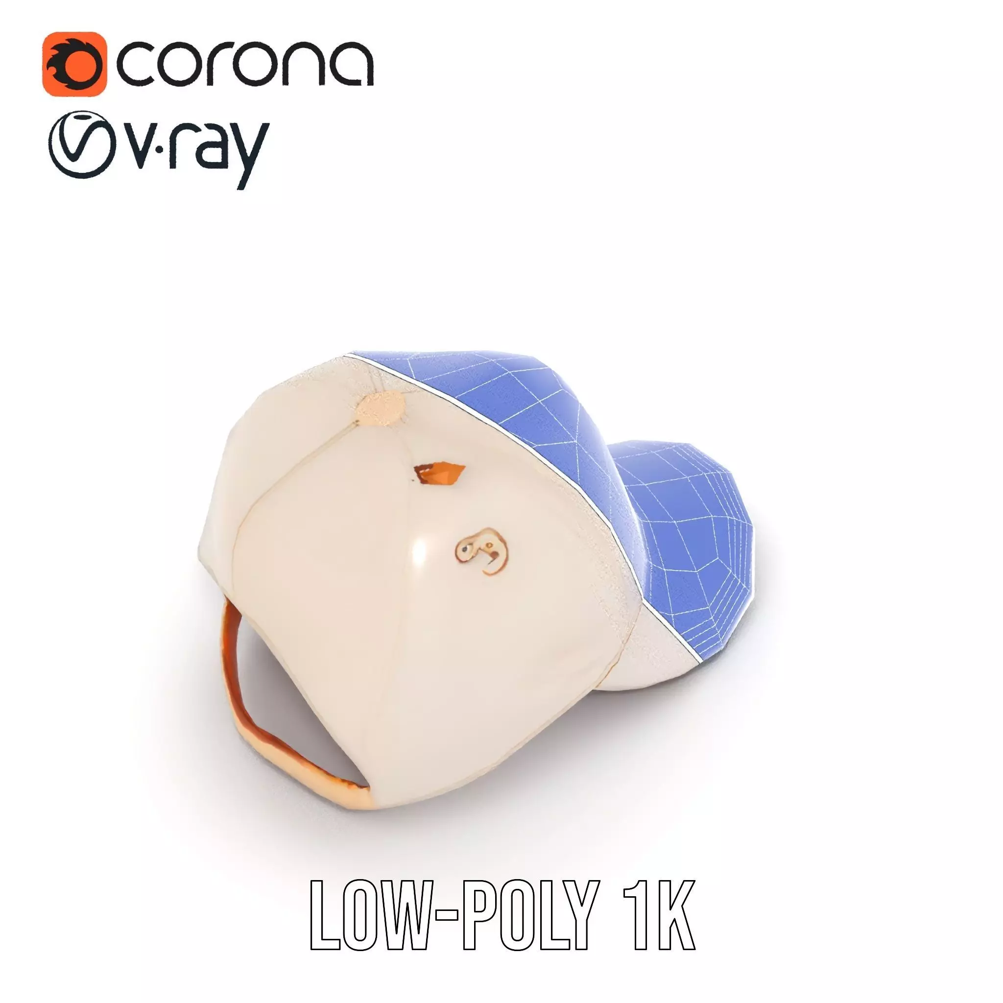 Stylish Beige Cap model pack Low-poly 3D model_19