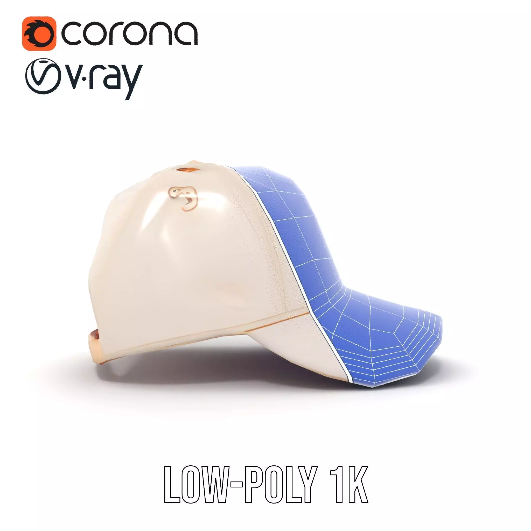 Stylish Beige Cap model pack Low-poly 3D model_28