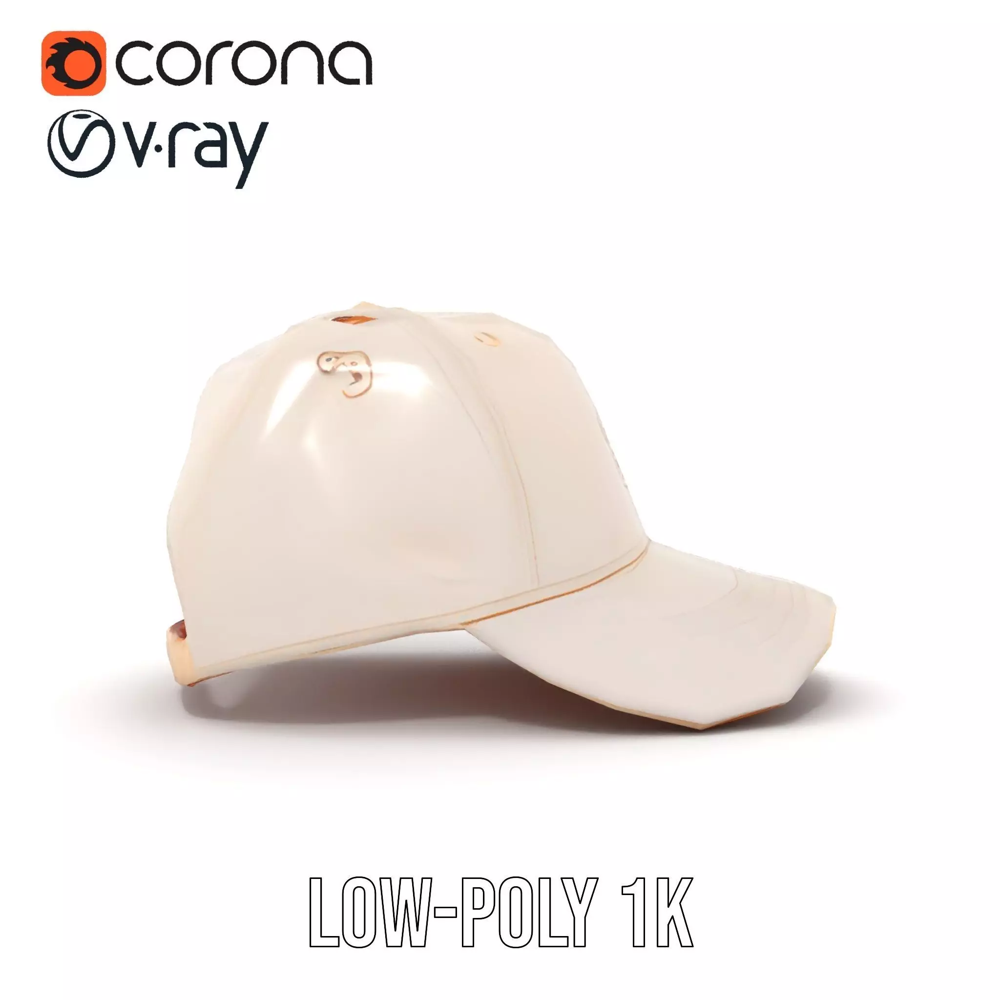 Stylish Beige Cap model pack Low-poly 3D model_14