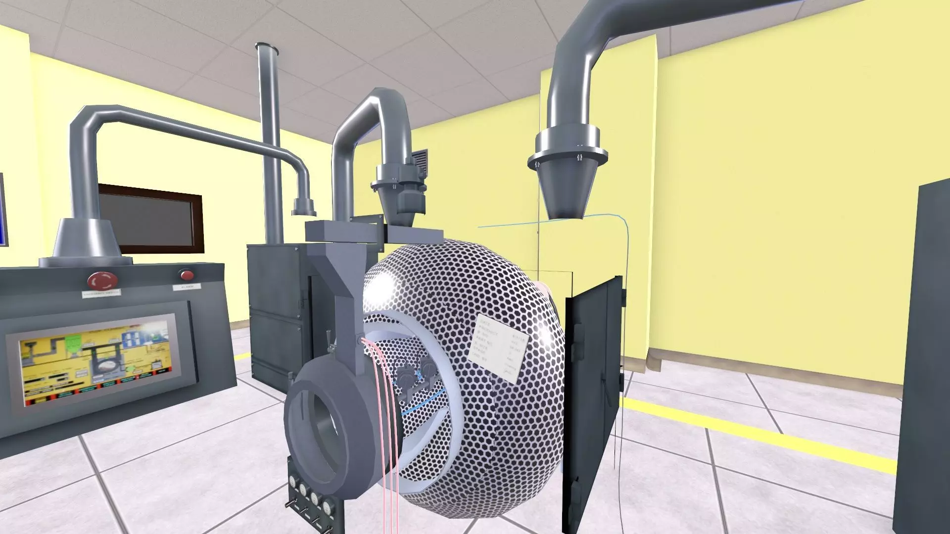 Pharma Tablet Coating Machine Low-poly 3D model_12