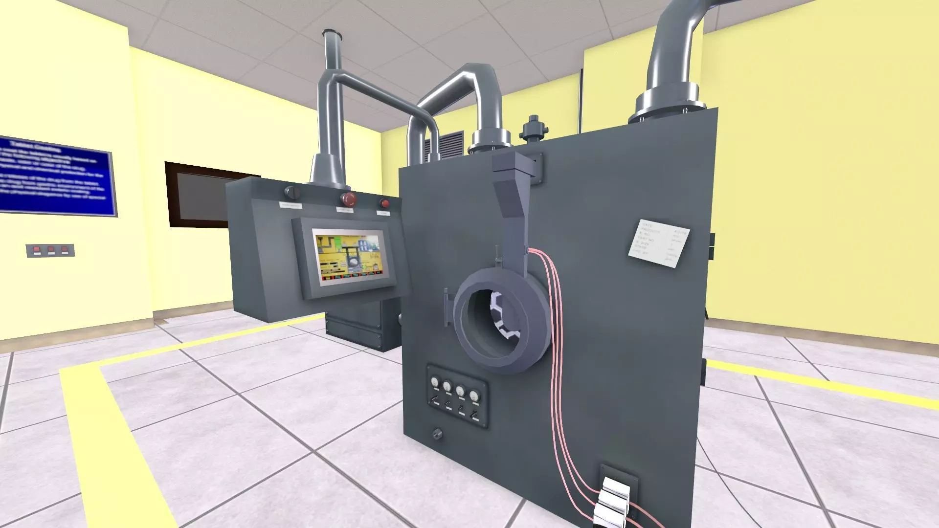 Pharma Tablet Coating Machine Low-poly 3D model_4