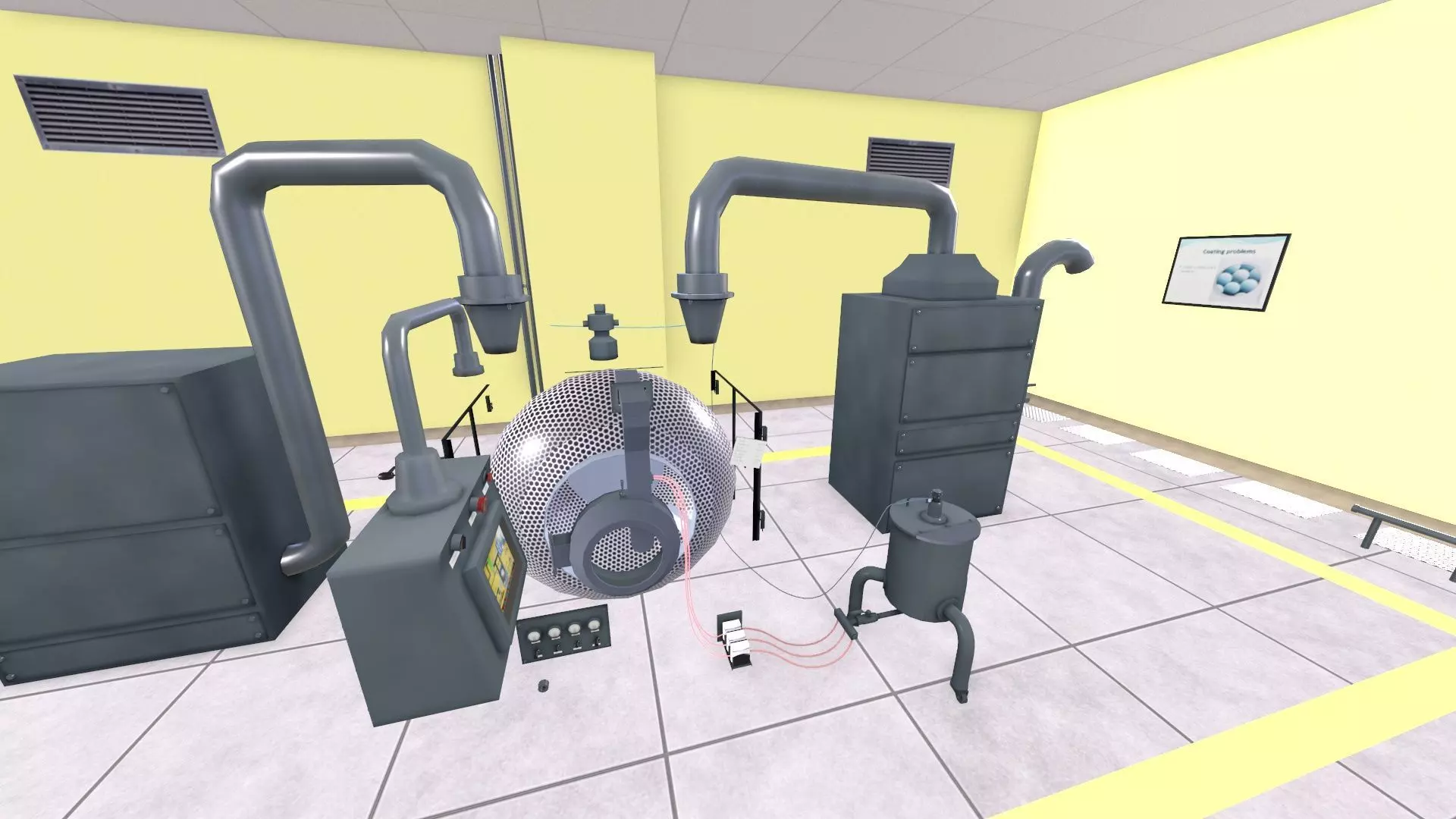 Pharma Tablet Coating Machine Low-poly 3D model_11