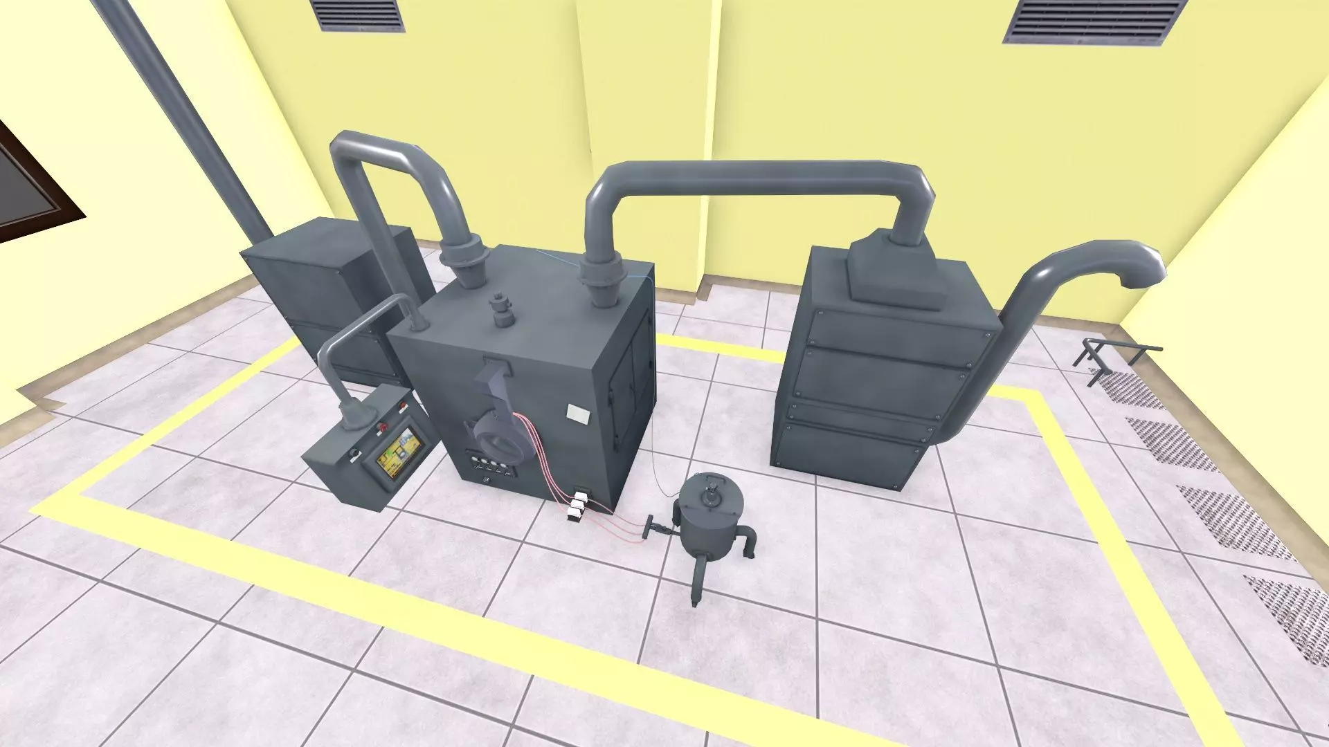 Pharma Tablet Coating Machine Low-poly 3D model_10