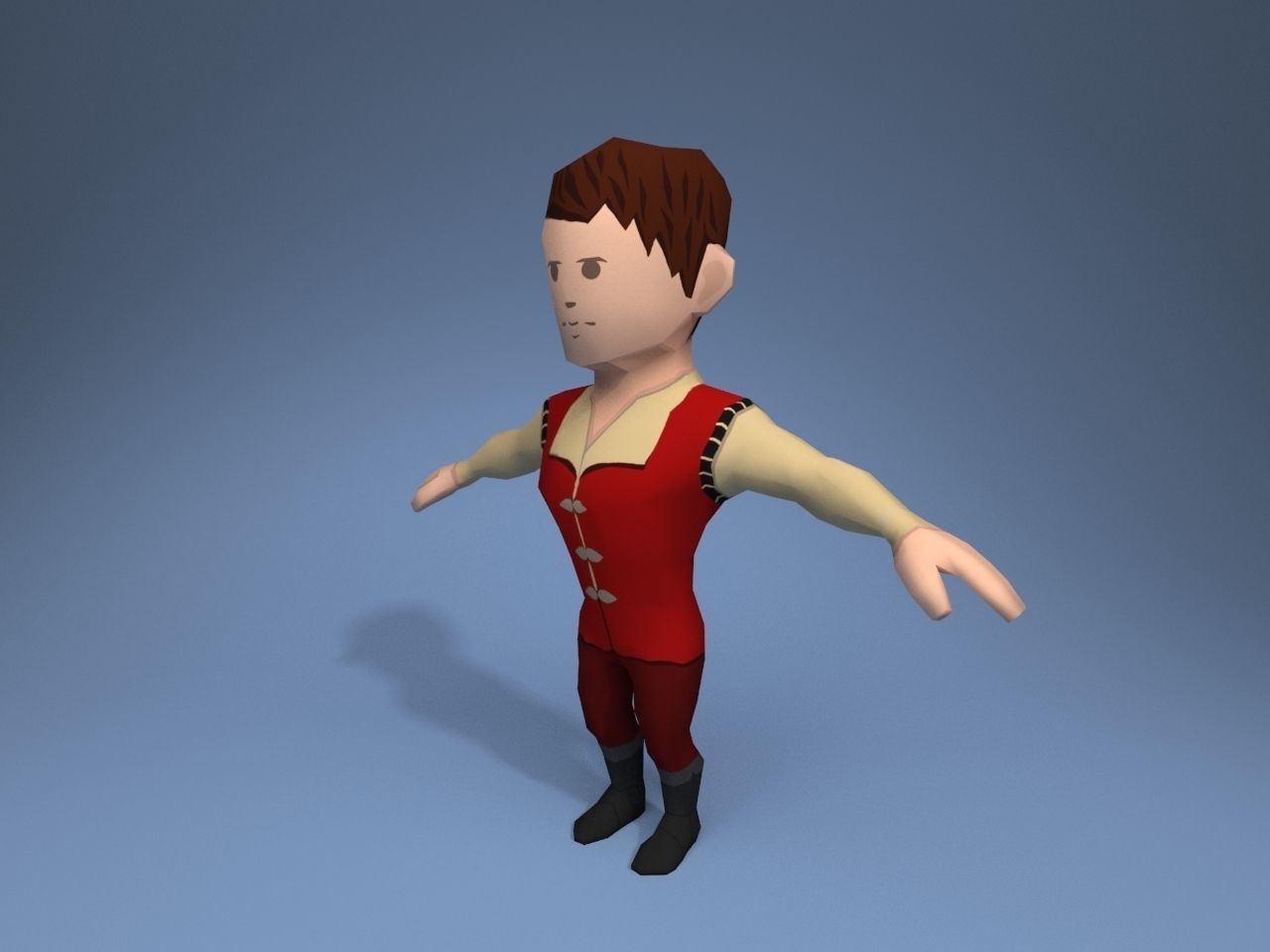 Medieval character trader 3 Low-poly 3D model_2