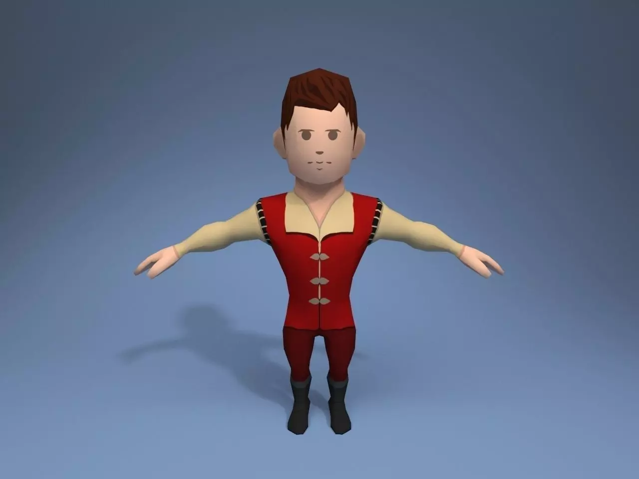 Medieval character trader 3 Low-poly 3D model_0