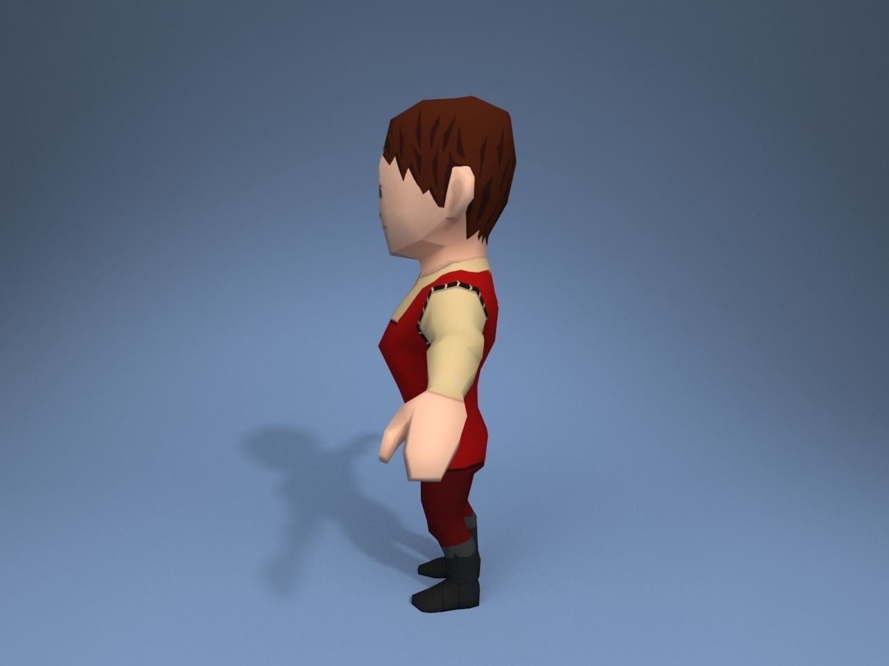 Medieval character trader 3 Low-poly 3D model_4