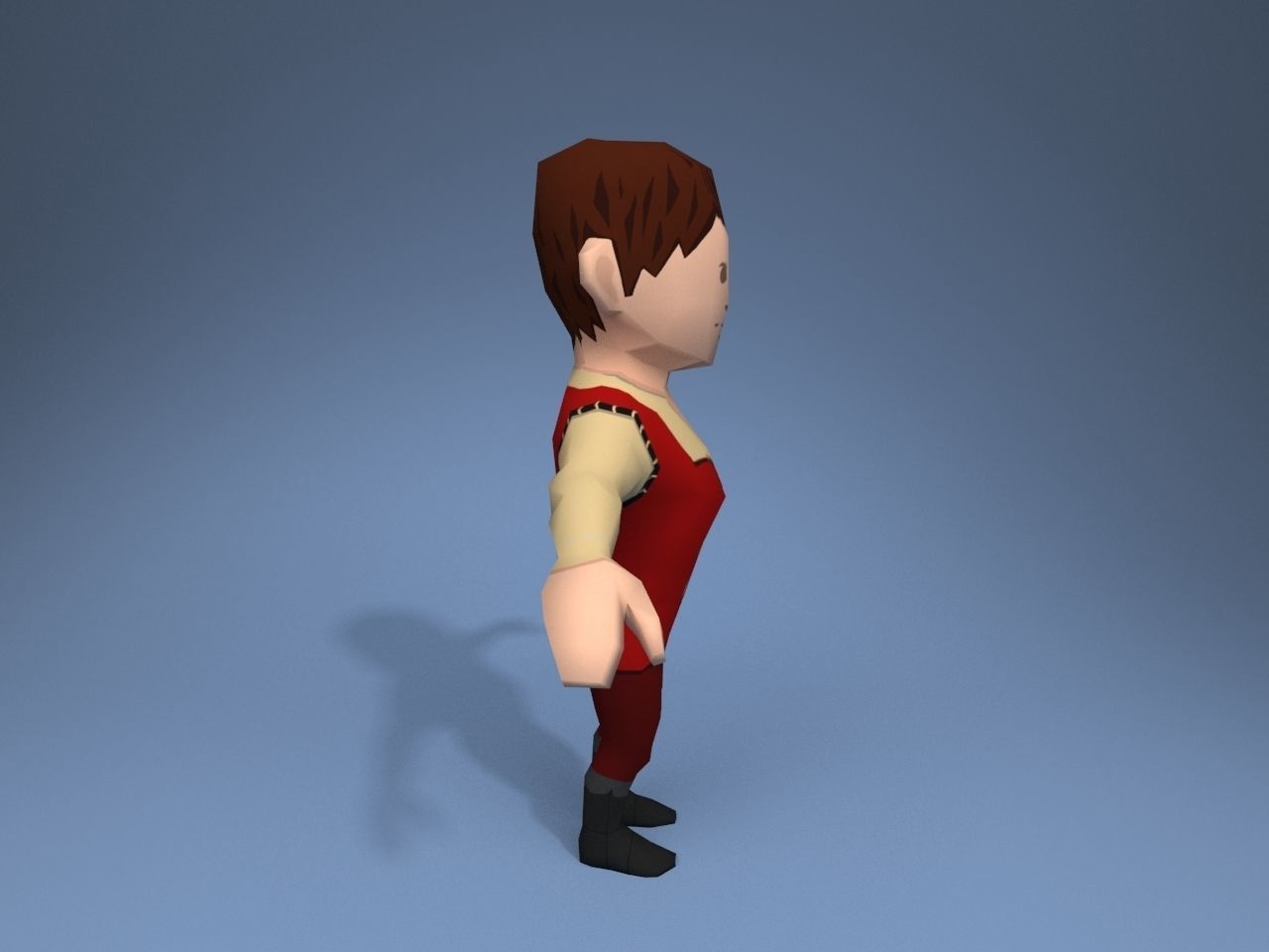 Medieval character trader 3 Low-poly 3D model_7