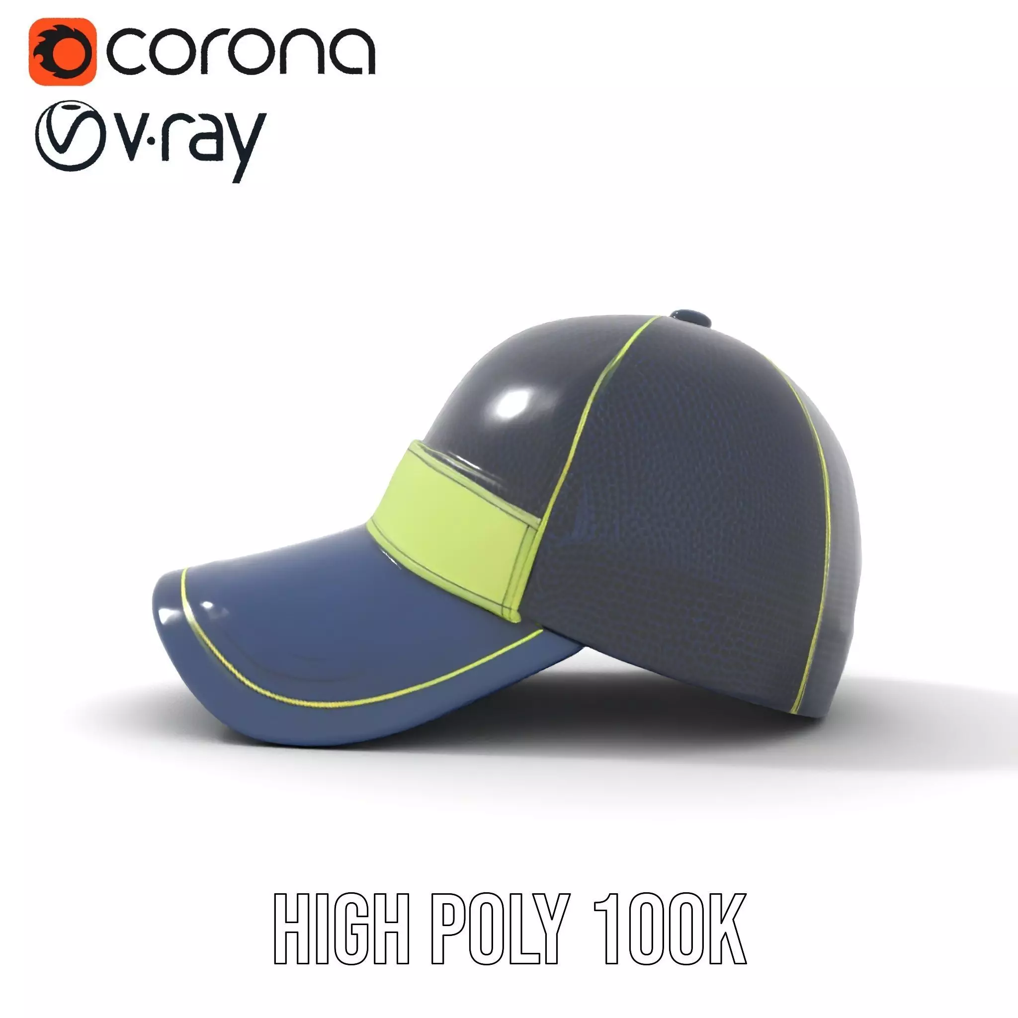 Navy Green Trucker Cap model pack Low-poly 3D model_29