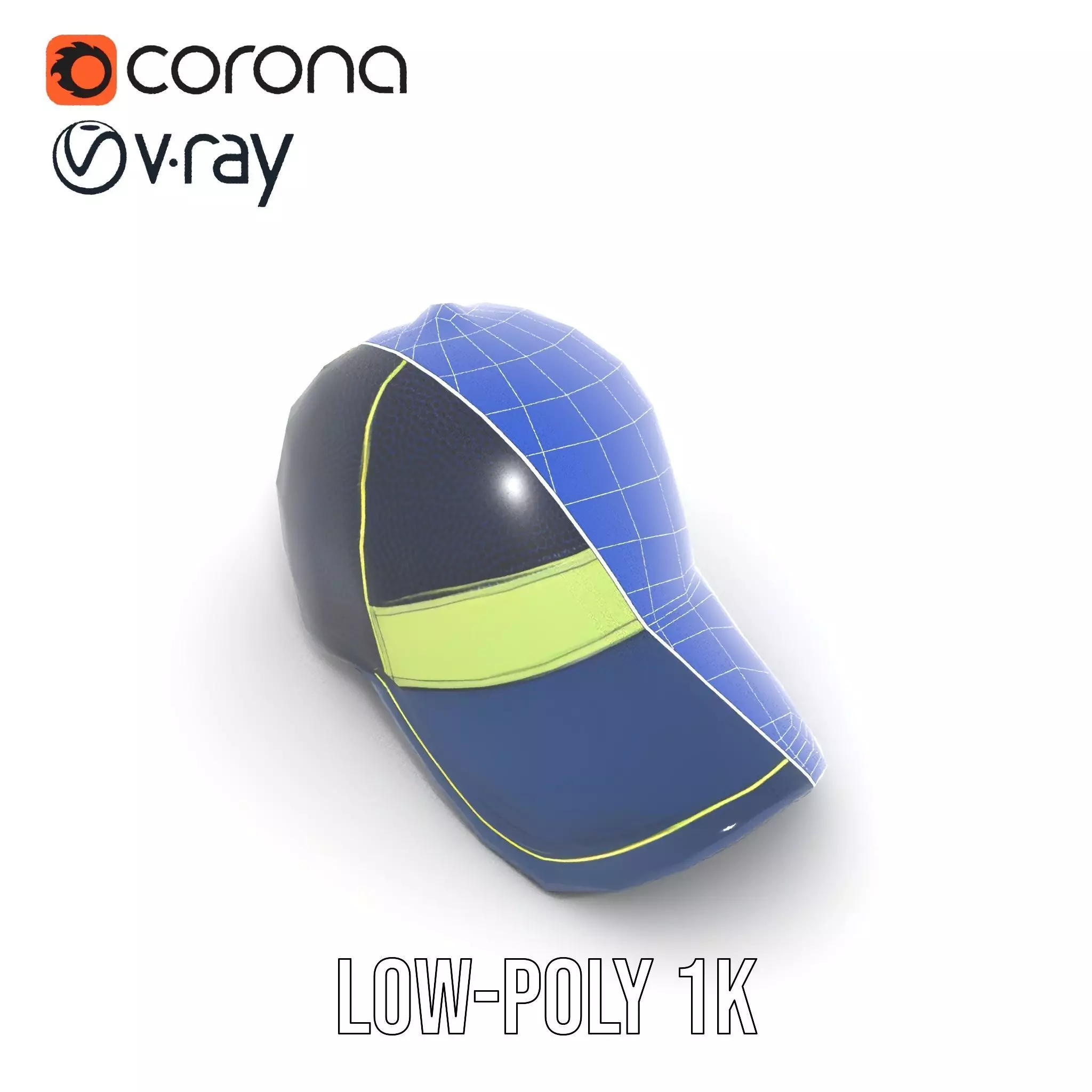 Navy Green Trucker Cap model pack Low-poly 3D model_17