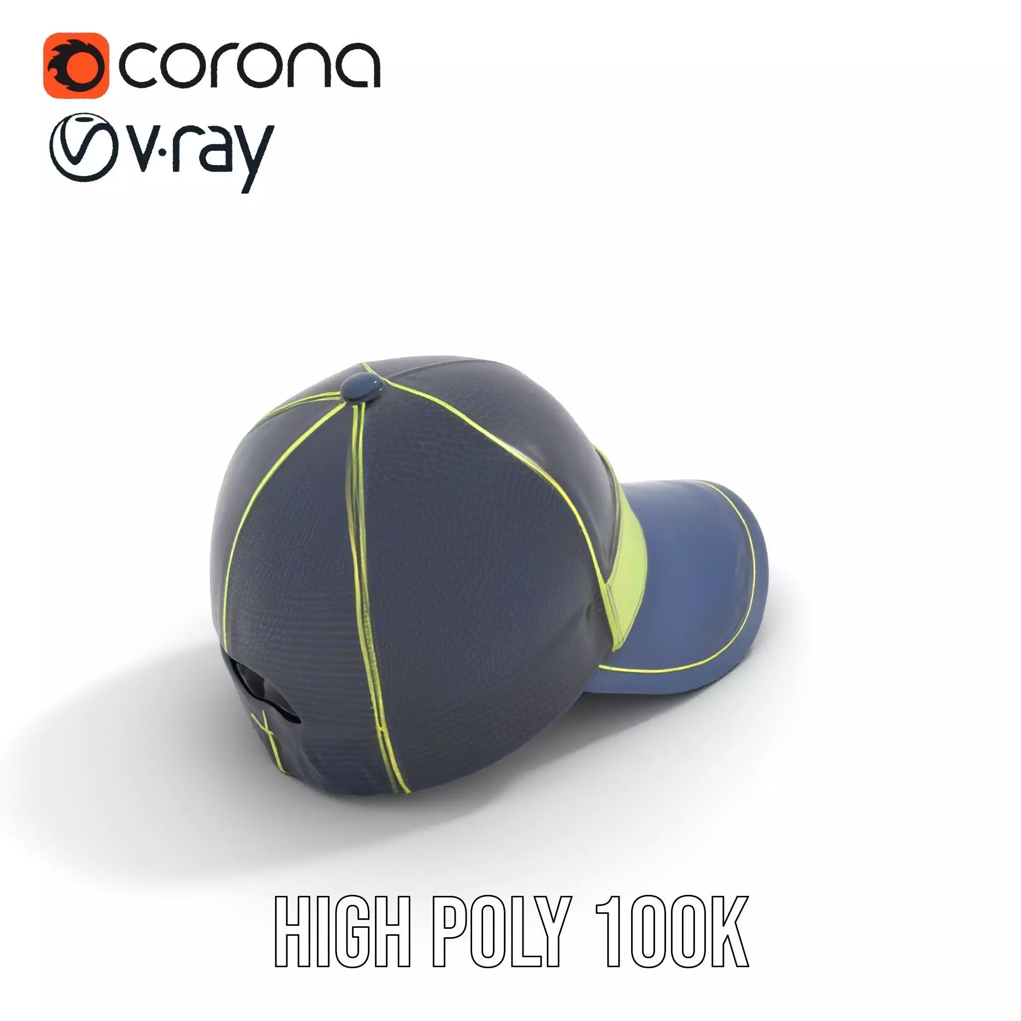 Navy Green Trucker Cap model pack Low-poly 3D model_23