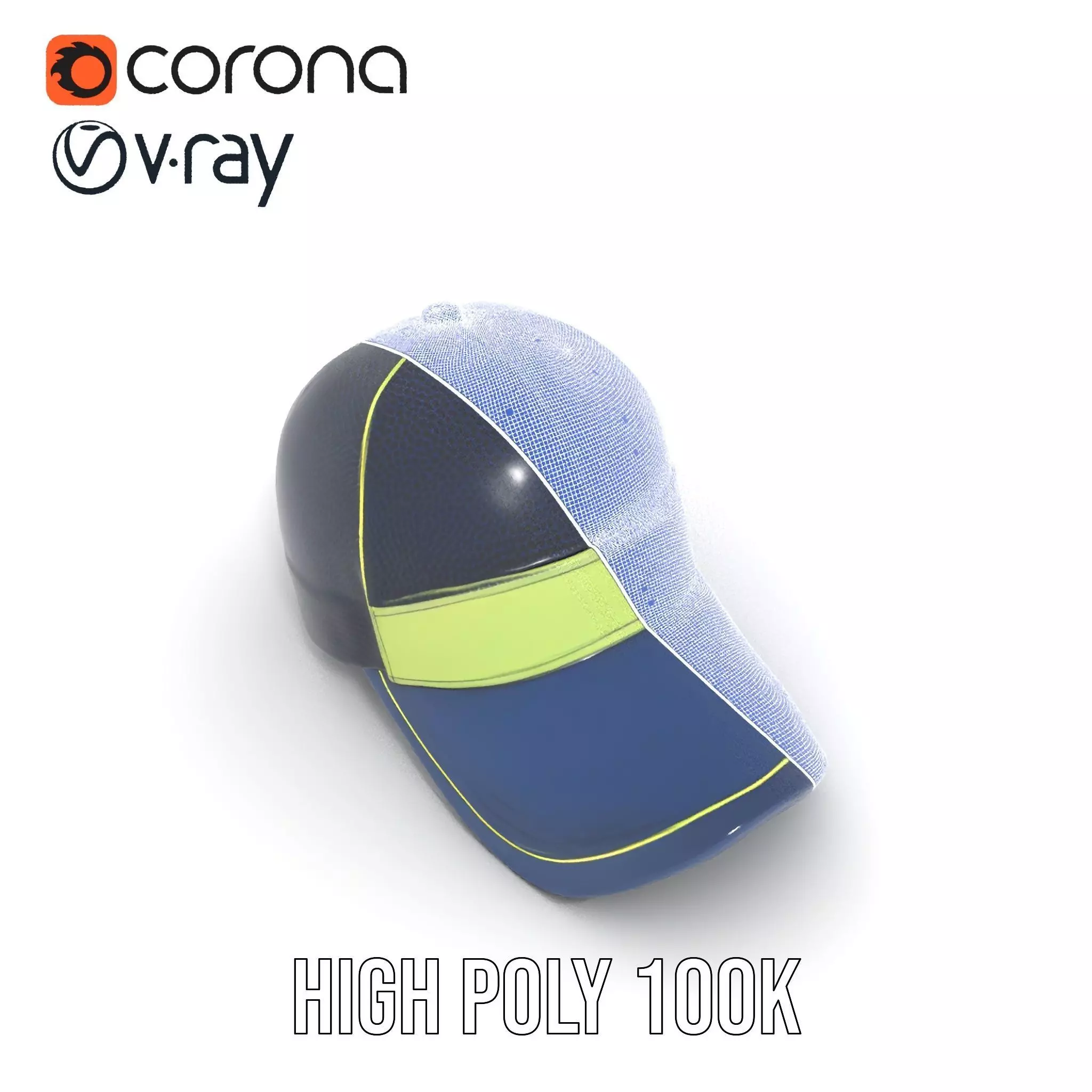 Navy Green Trucker Cap model pack Low-poly 3D model_32