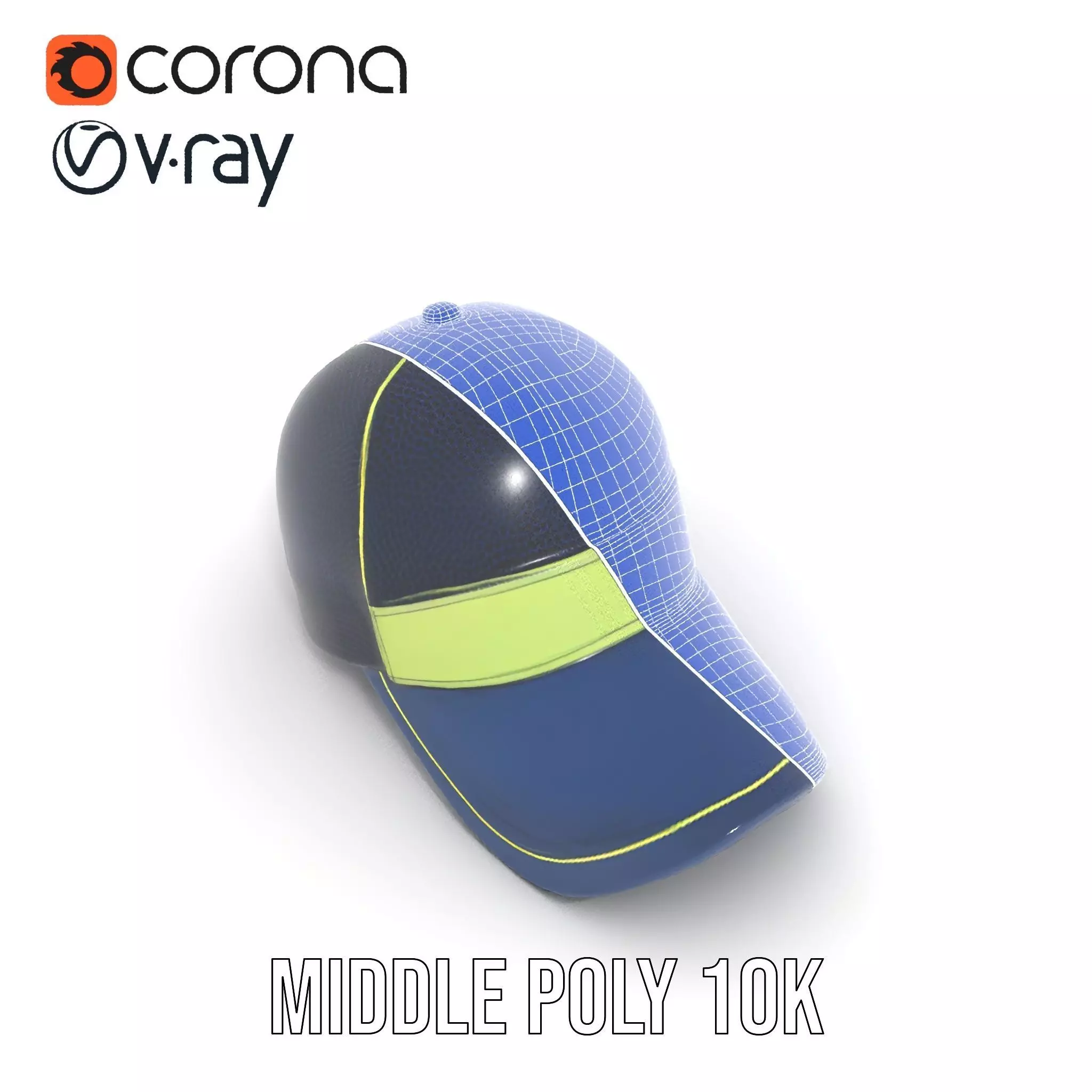 Navy Green Trucker Cap model pack Low-poly 3D model_13