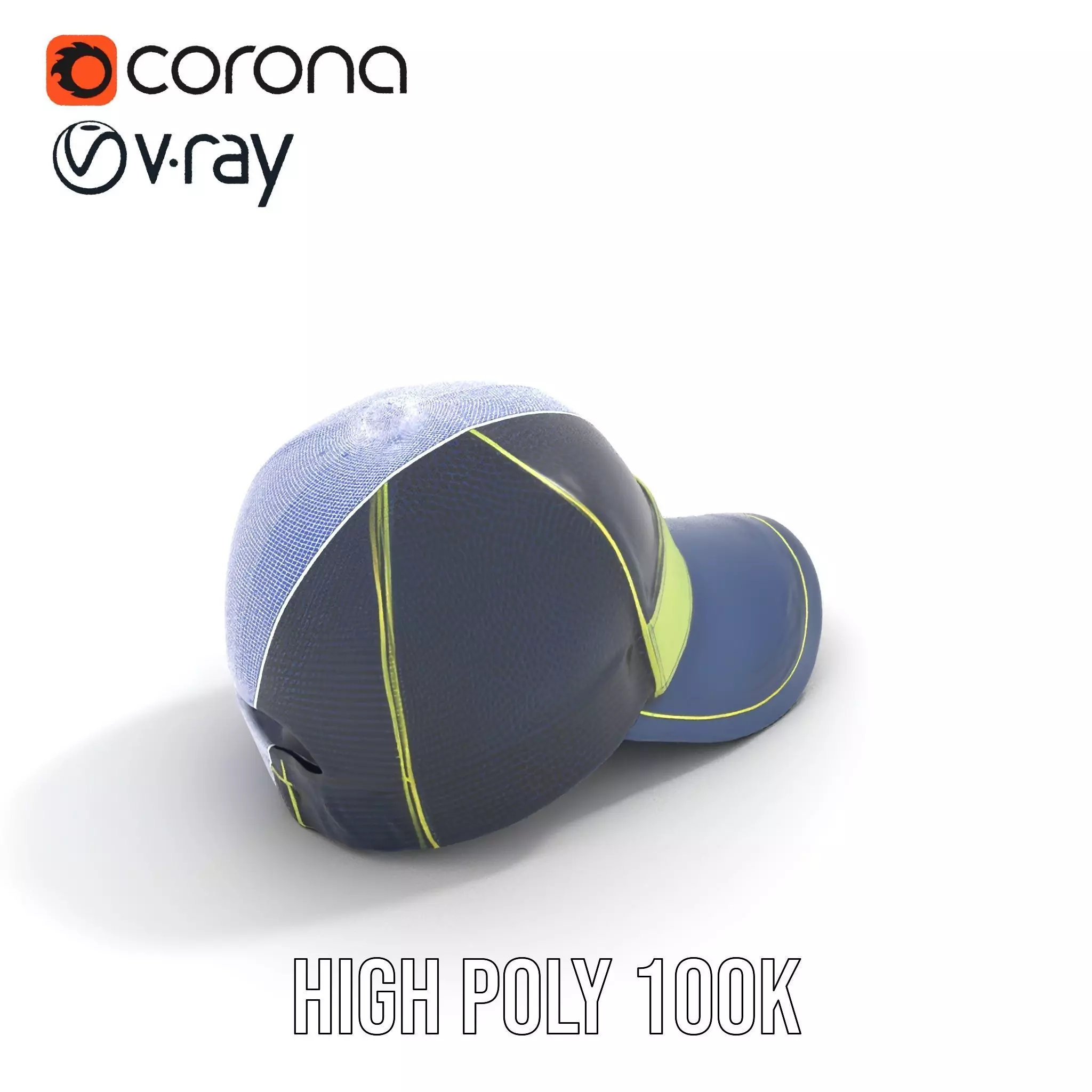 Navy Green Trucker Cap model pack Low-poly 3D model_20