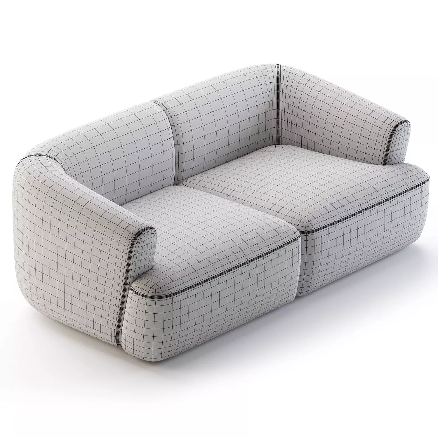 Modulares Boucle Sofa Sofia Low-poly 3D model_2