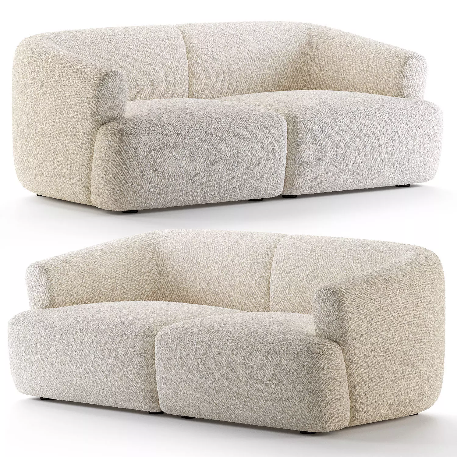 Modulares Boucle Sofa Sofia Low-poly 3D model_0