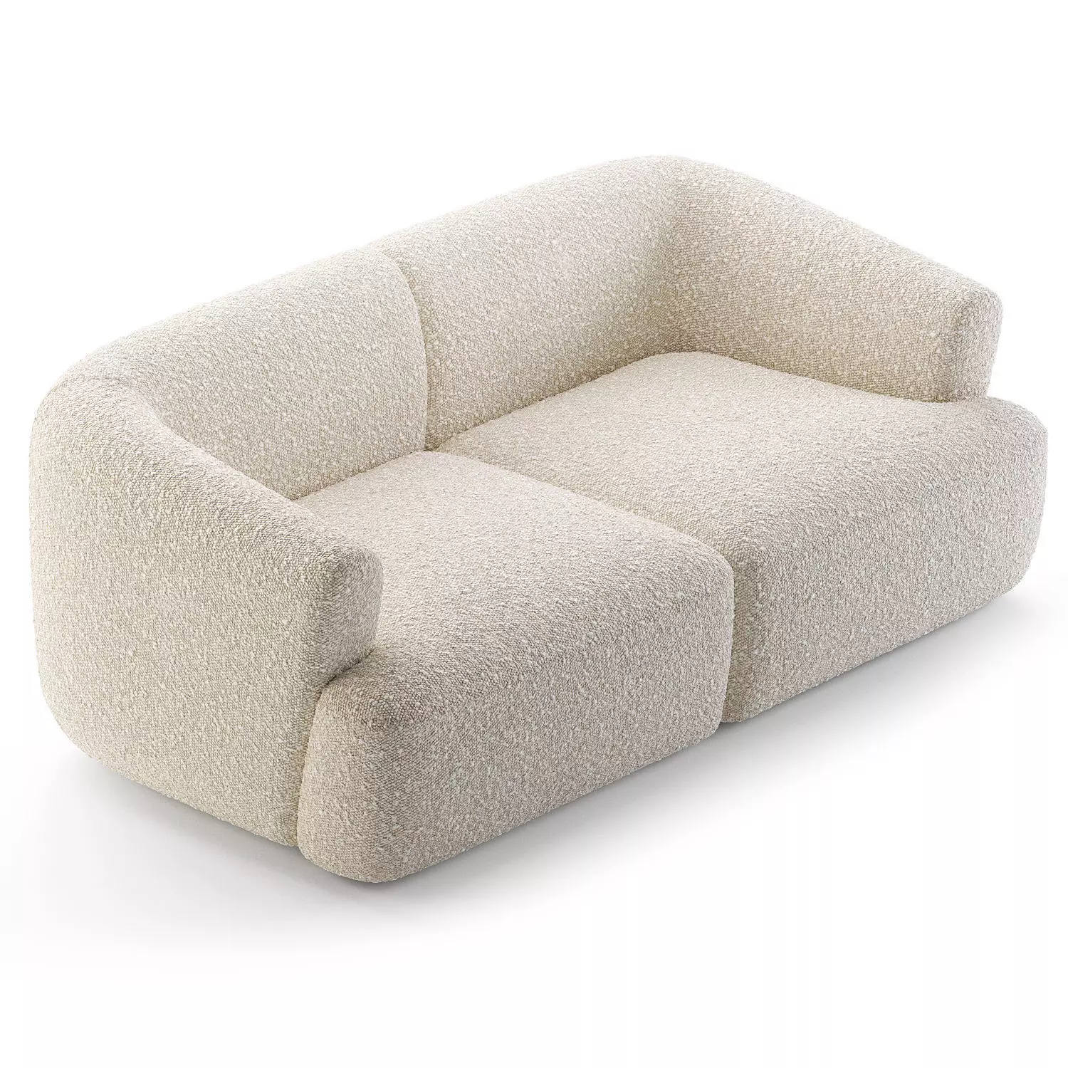 Modulares Boucle Sofa Sofia Low-poly 3D model_1