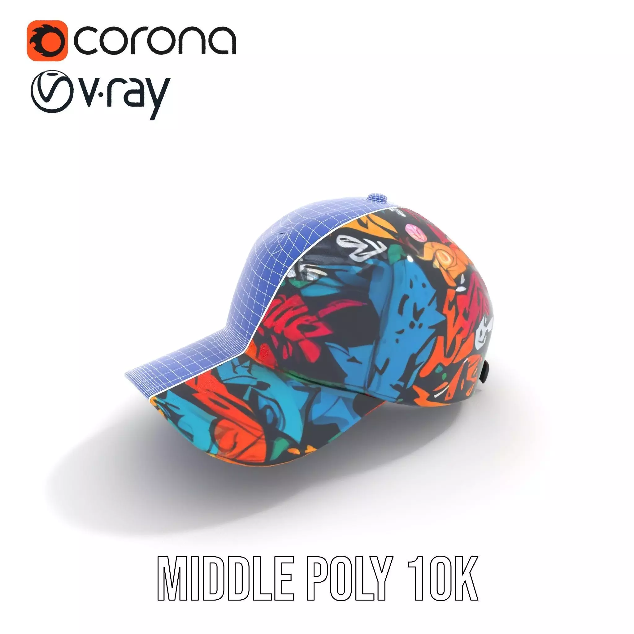 Vivid Graffiti Cap model pack Low-poly 3D model_20