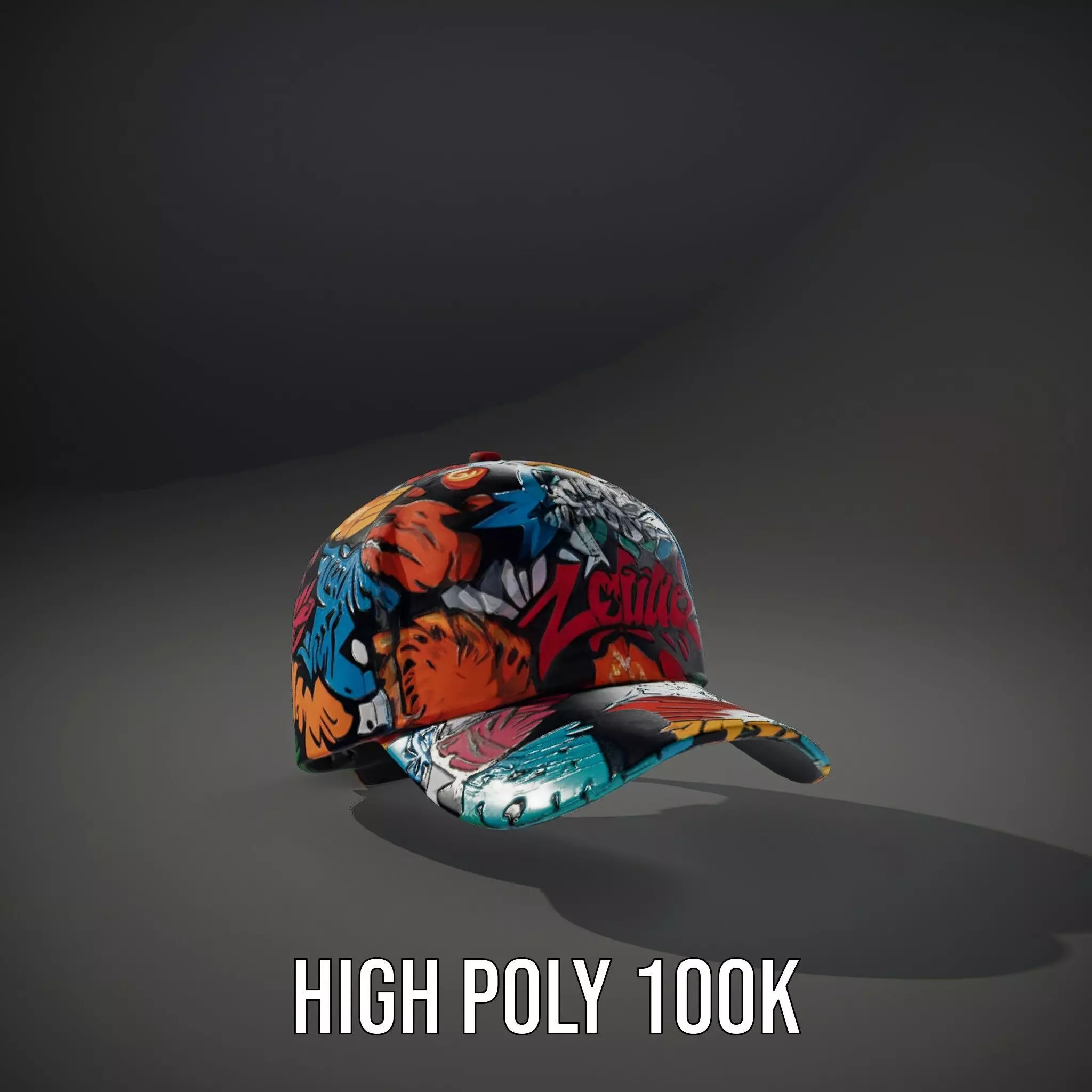 Vivid Graffiti Cap model pack Low-poly 3D model_8