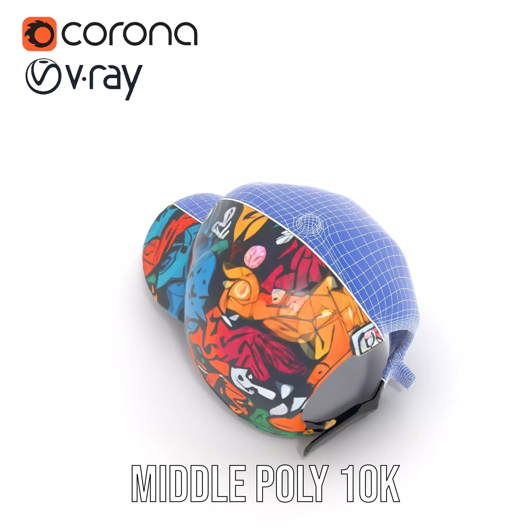 Vivid Graffiti Cap model pack Low-poly 3D model_17