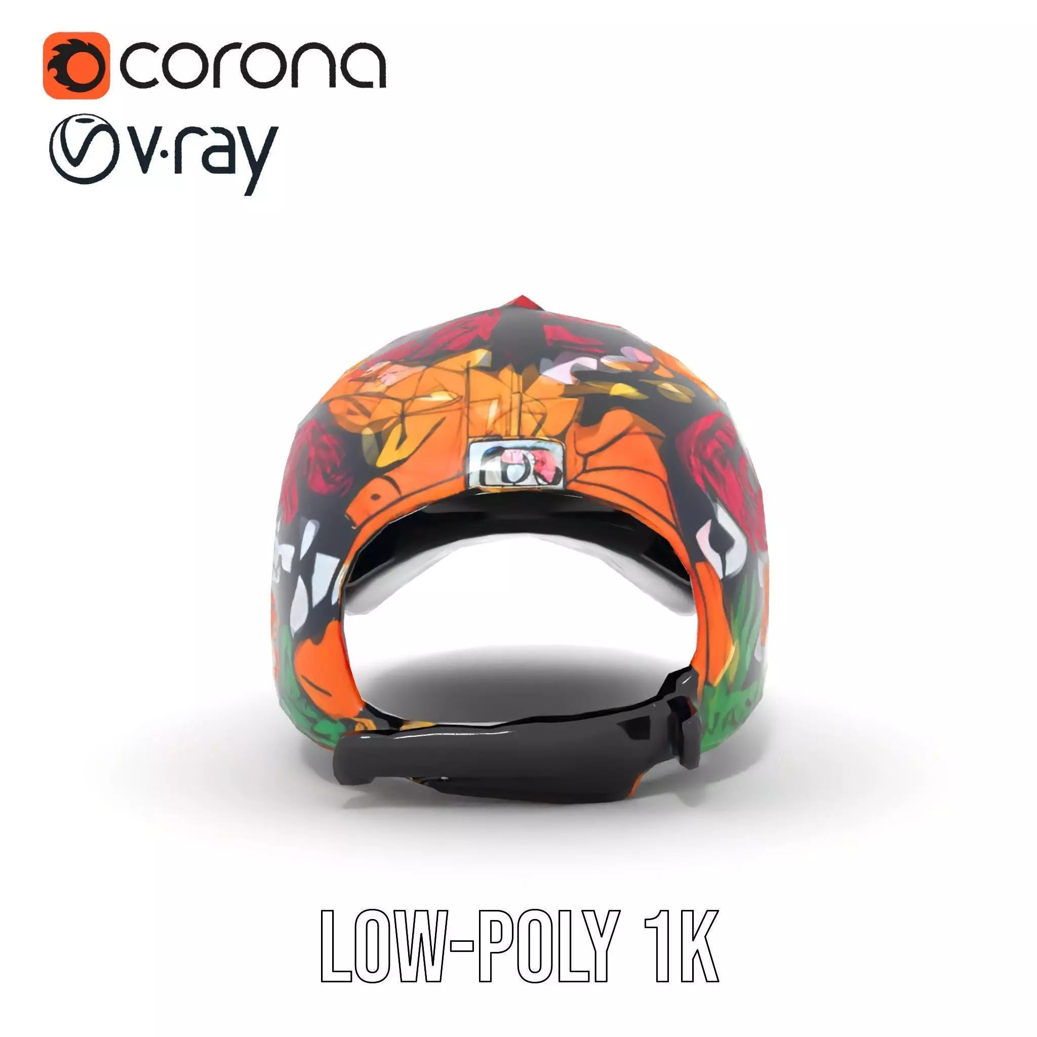 Vivid Graffiti Cap model pack Low-poly 3D model_9