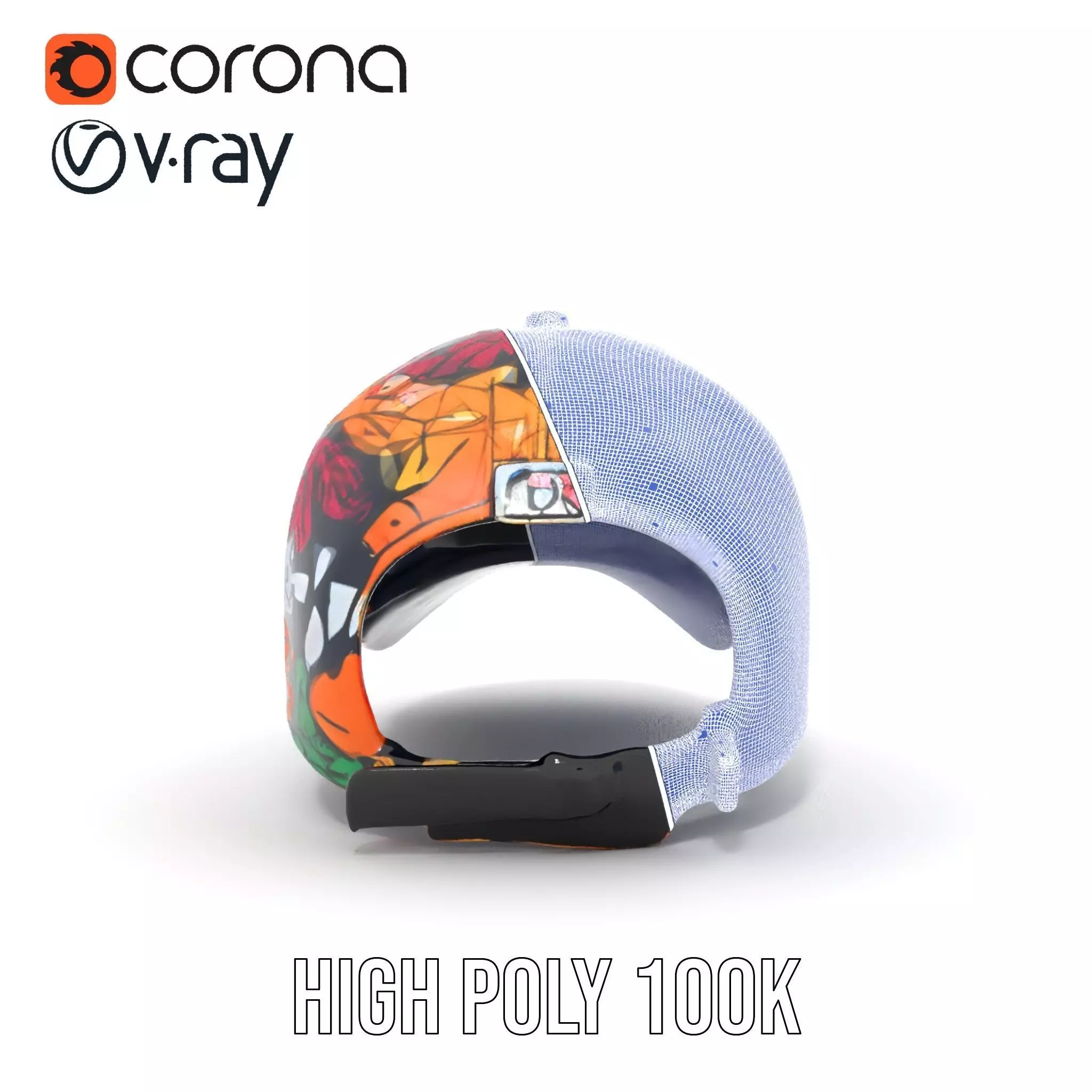 Vivid Graffiti Cap model pack Low-poly 3D model_34