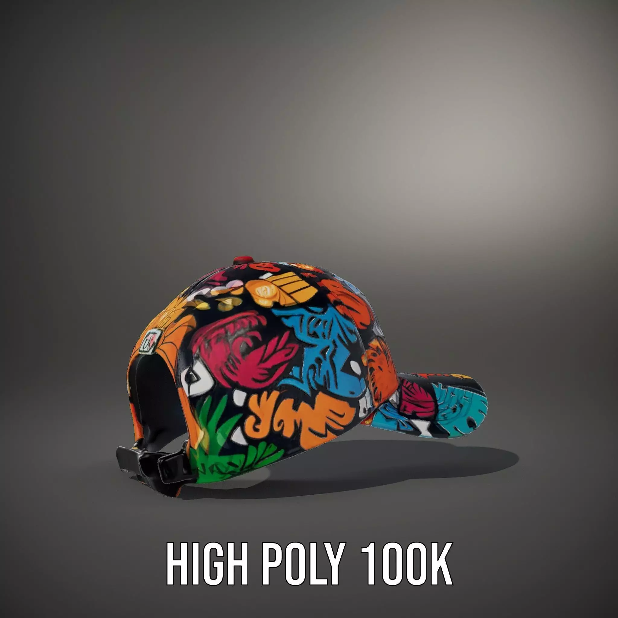 Vivid Graffiti Cap model pack Low-poly 3D model_10