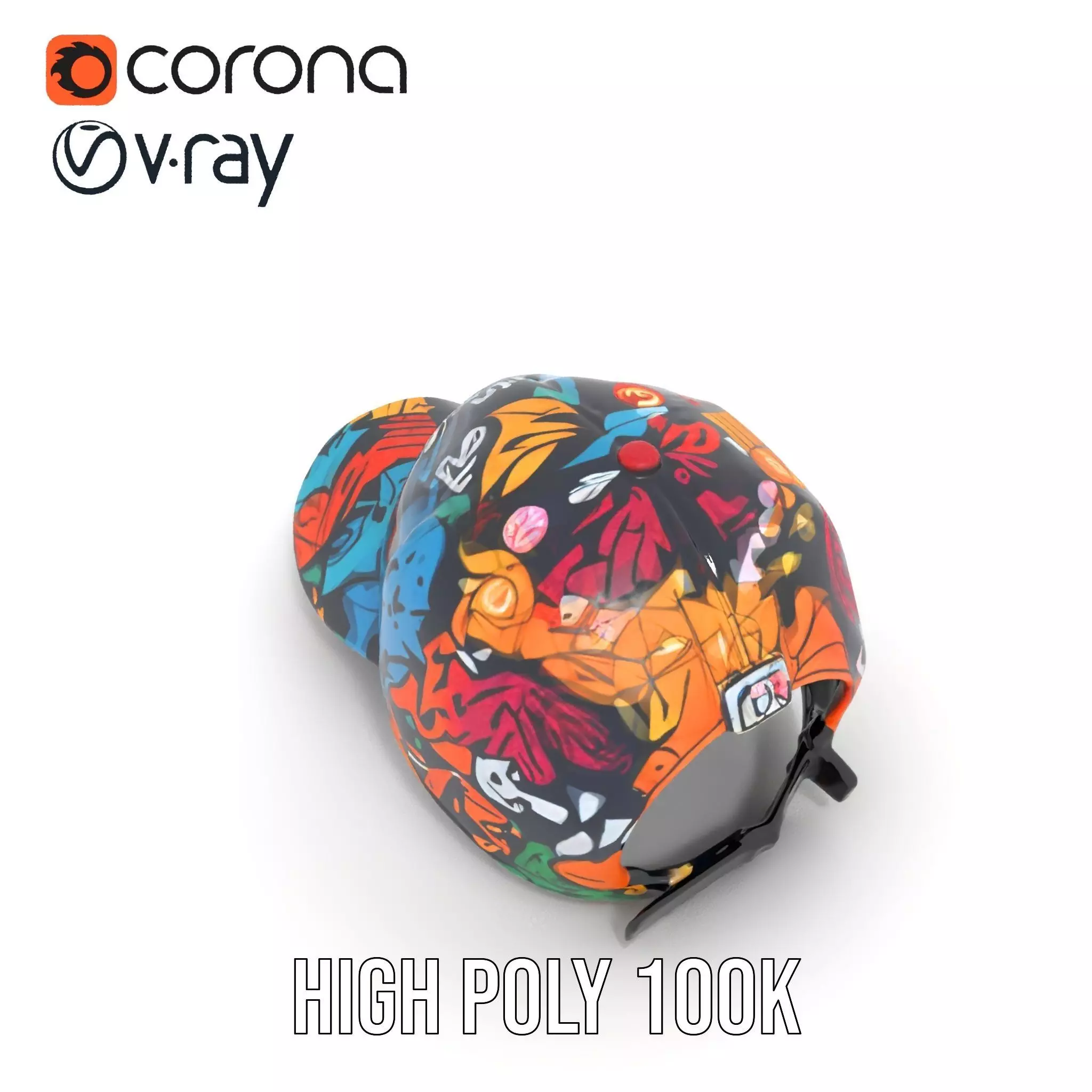 Vivid Graffiti Cap model pack Low-poly 3D model_31