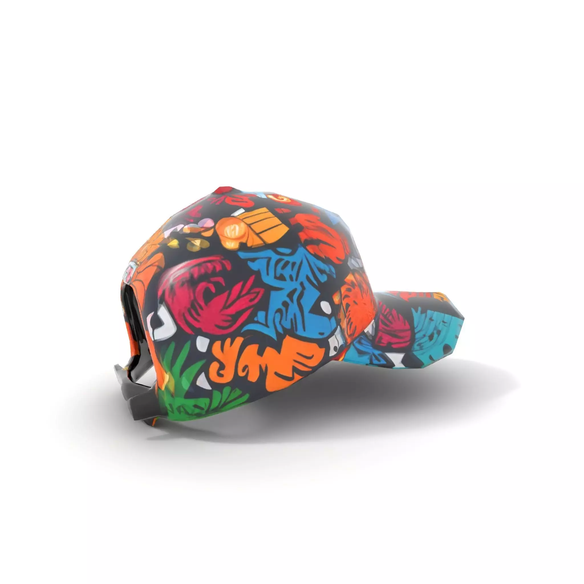 Vivid Graffiti Cap model pack Low-poly 3D model_18