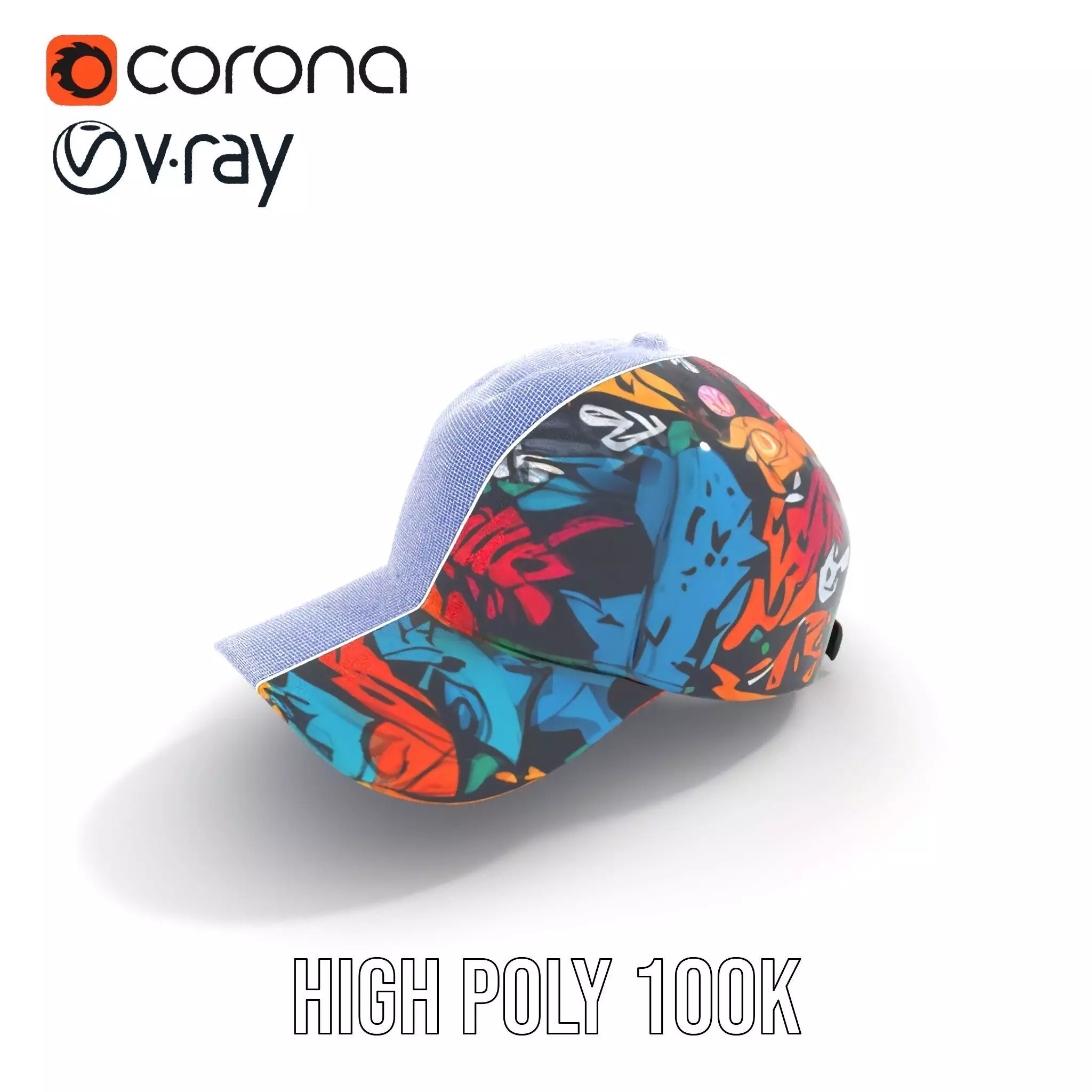 Vivid Graffiti Cap model pack Low-poly 3D model_19