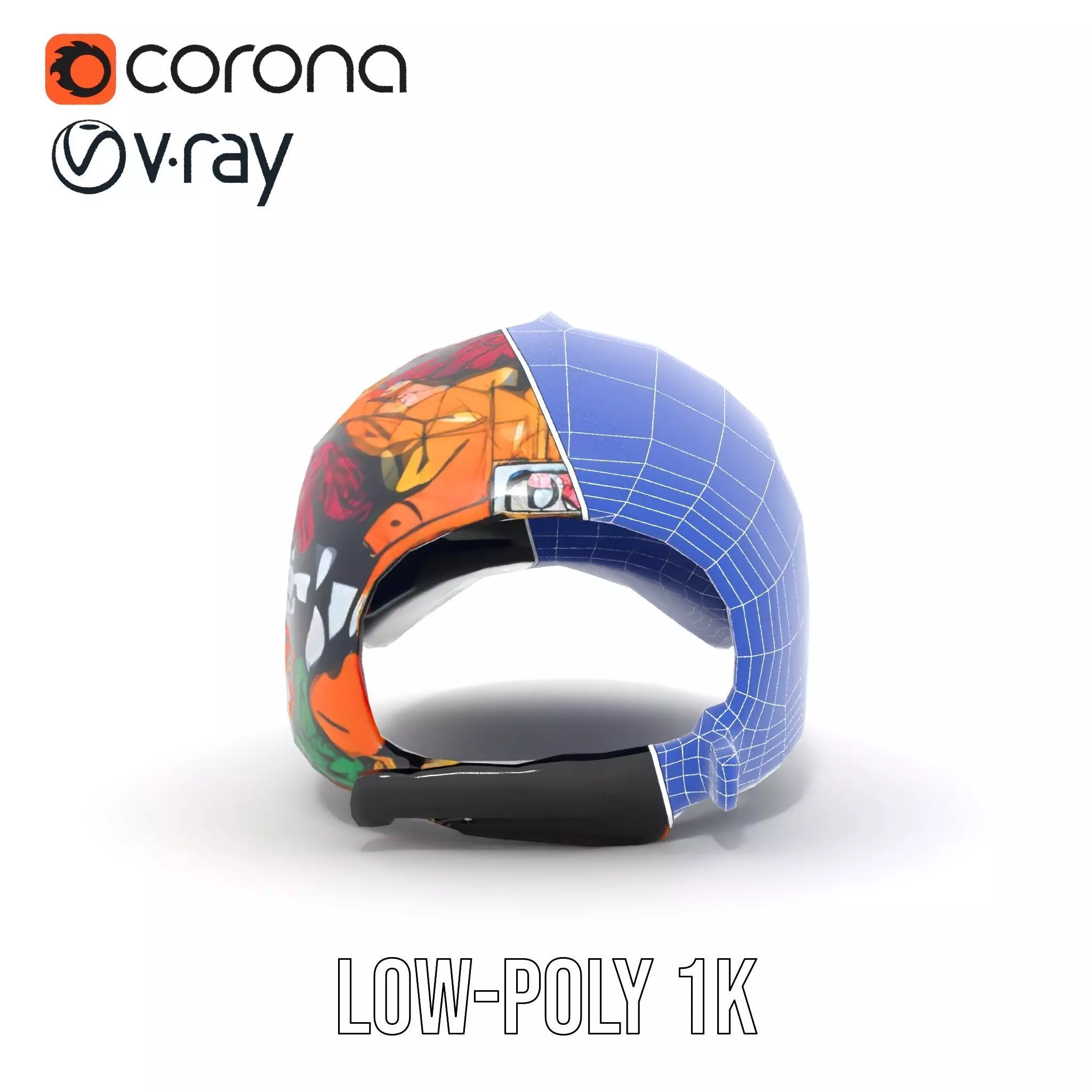 Vivid Graffiti Cap model pack Low-poly 3D model_27