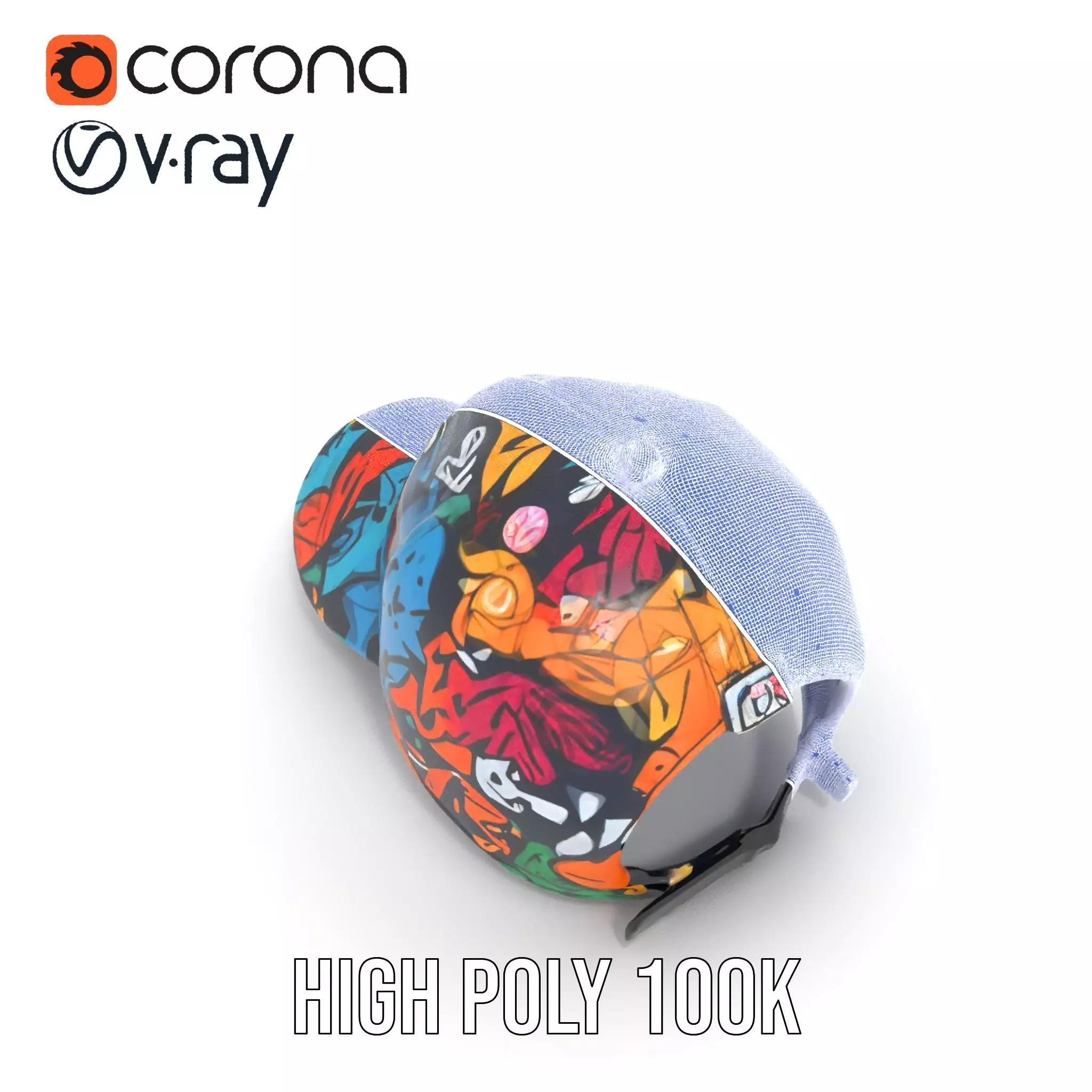 Vivid Graffiti Cap model pack Low-poly 3D model_33