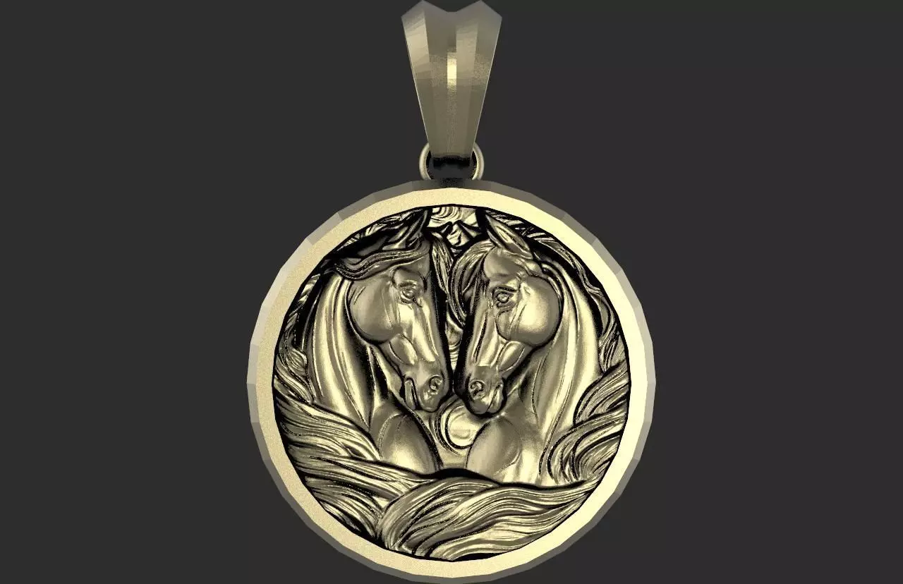 Horse pendant 3D print model