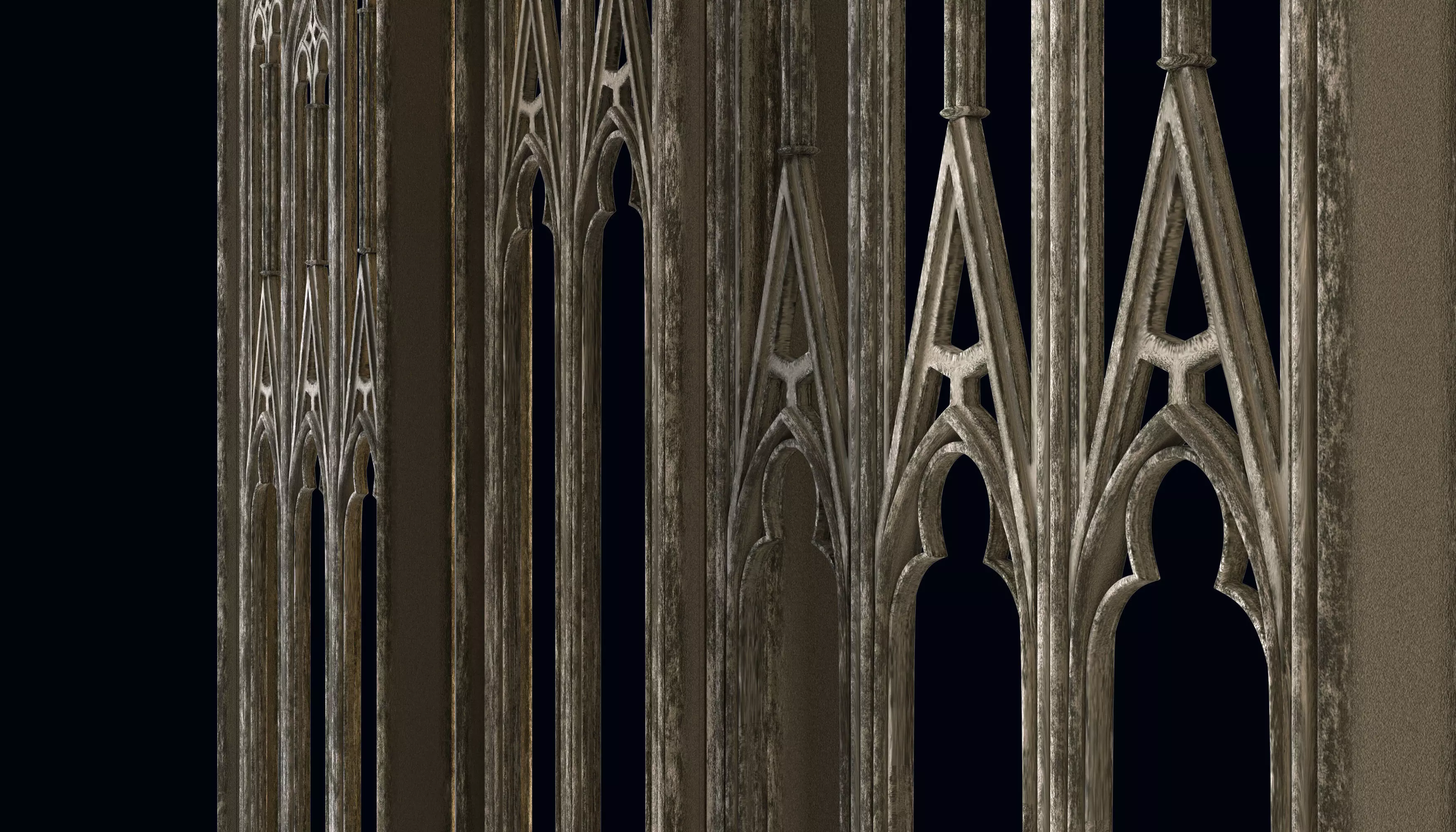 Medieval arch gothic portal 3D model_9