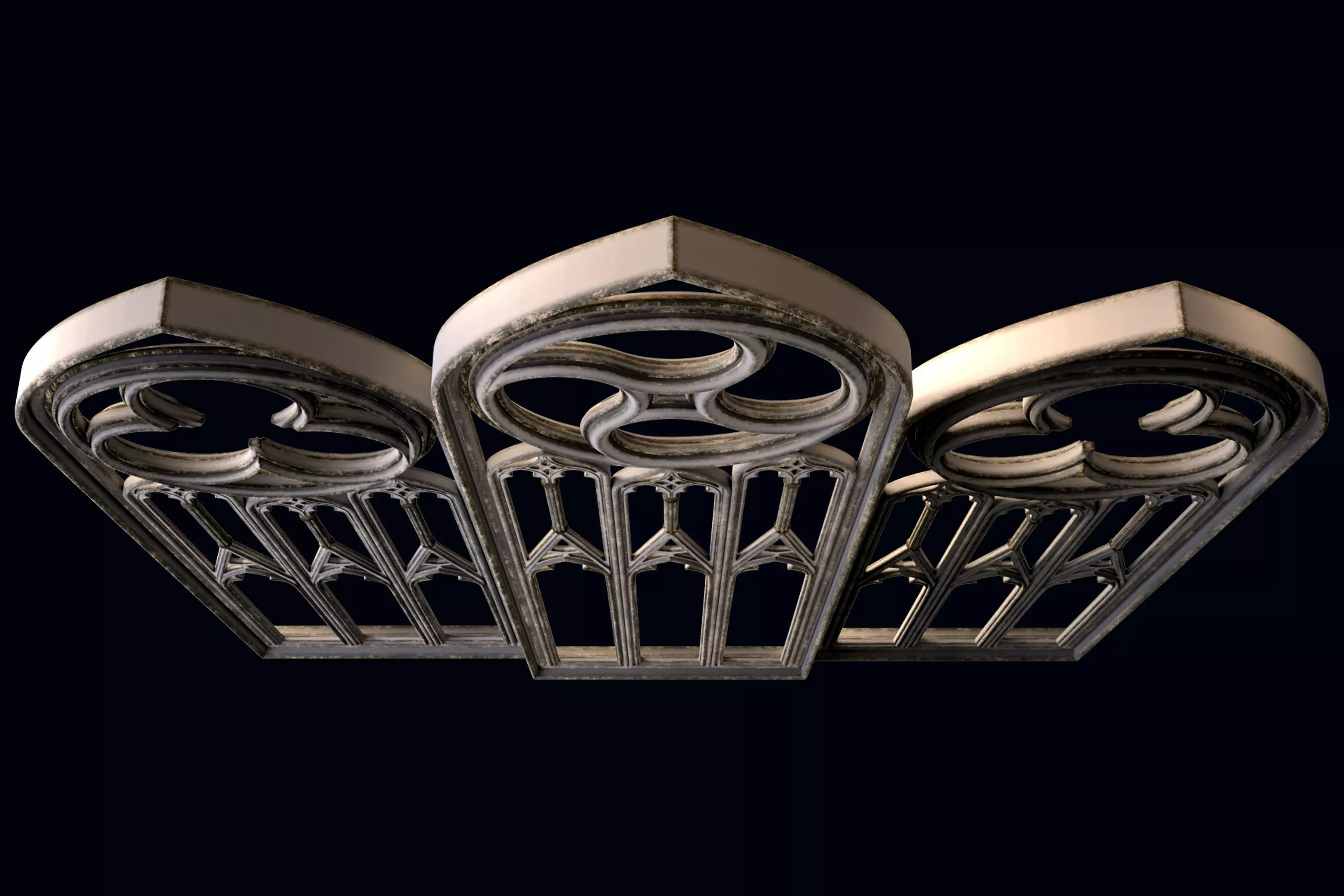 Medieval arch gothic portal 3D model_5