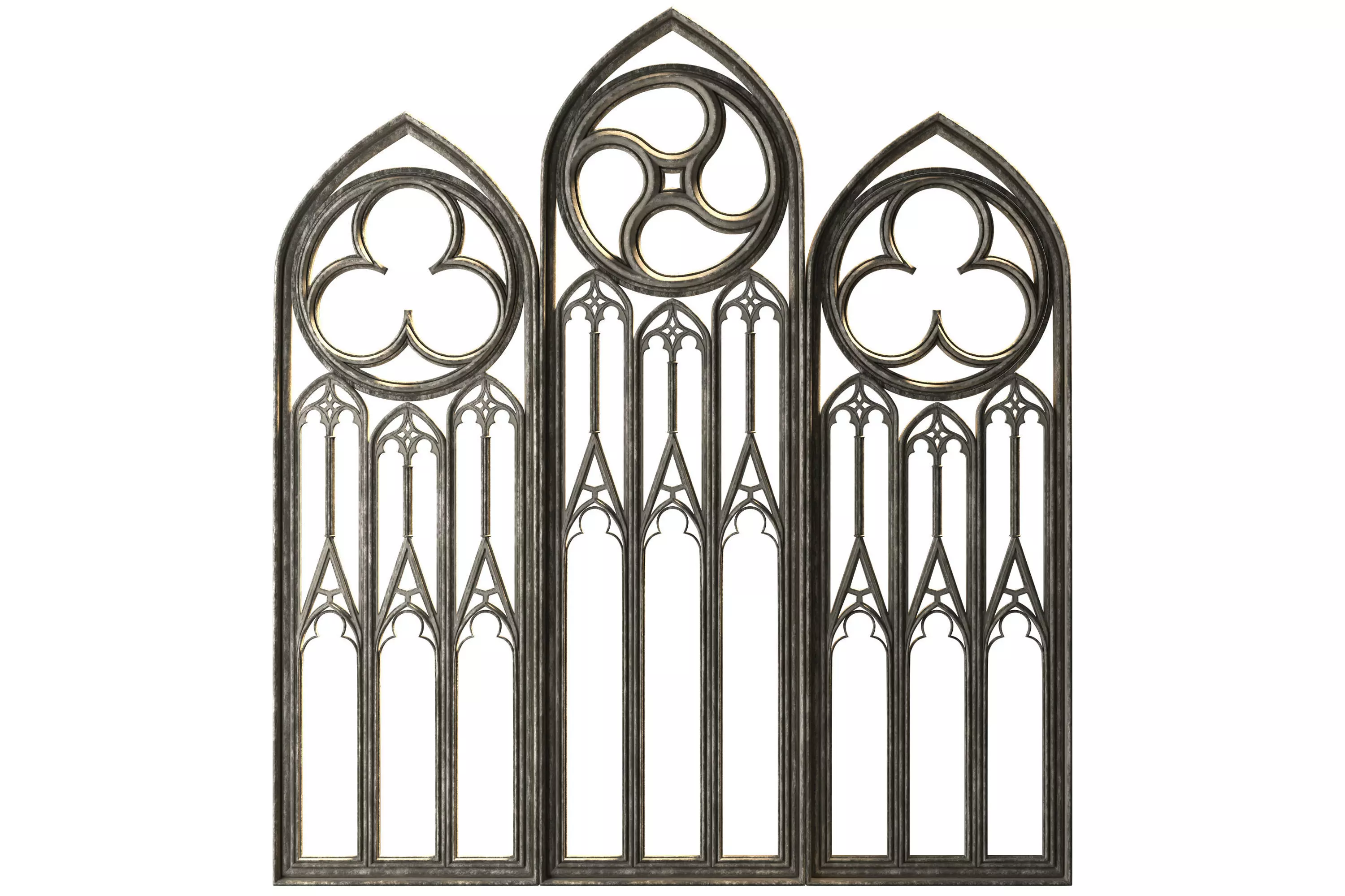 Medieval arch gothic portal 3D model_0