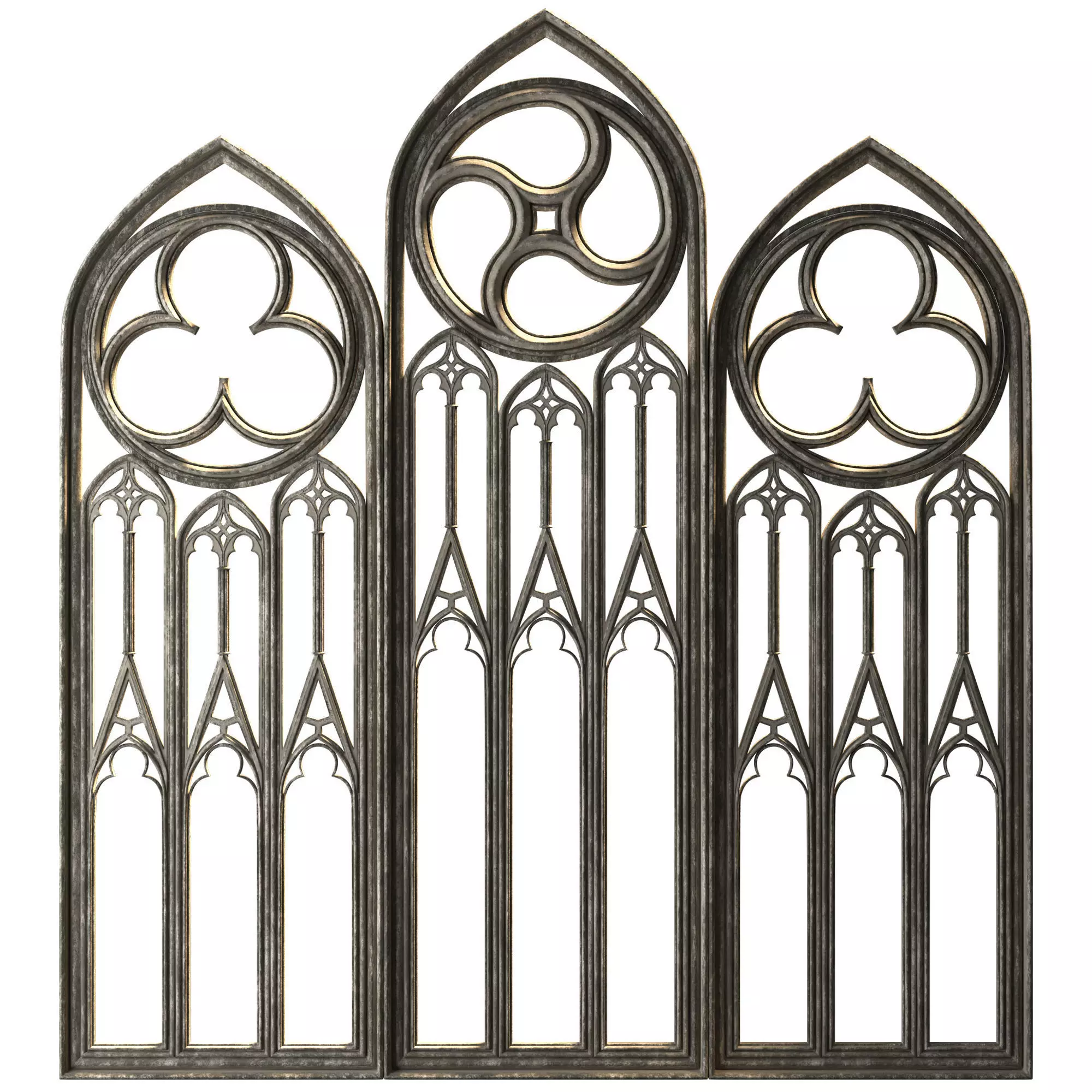 Medieval arch gothic portal 3D model_14