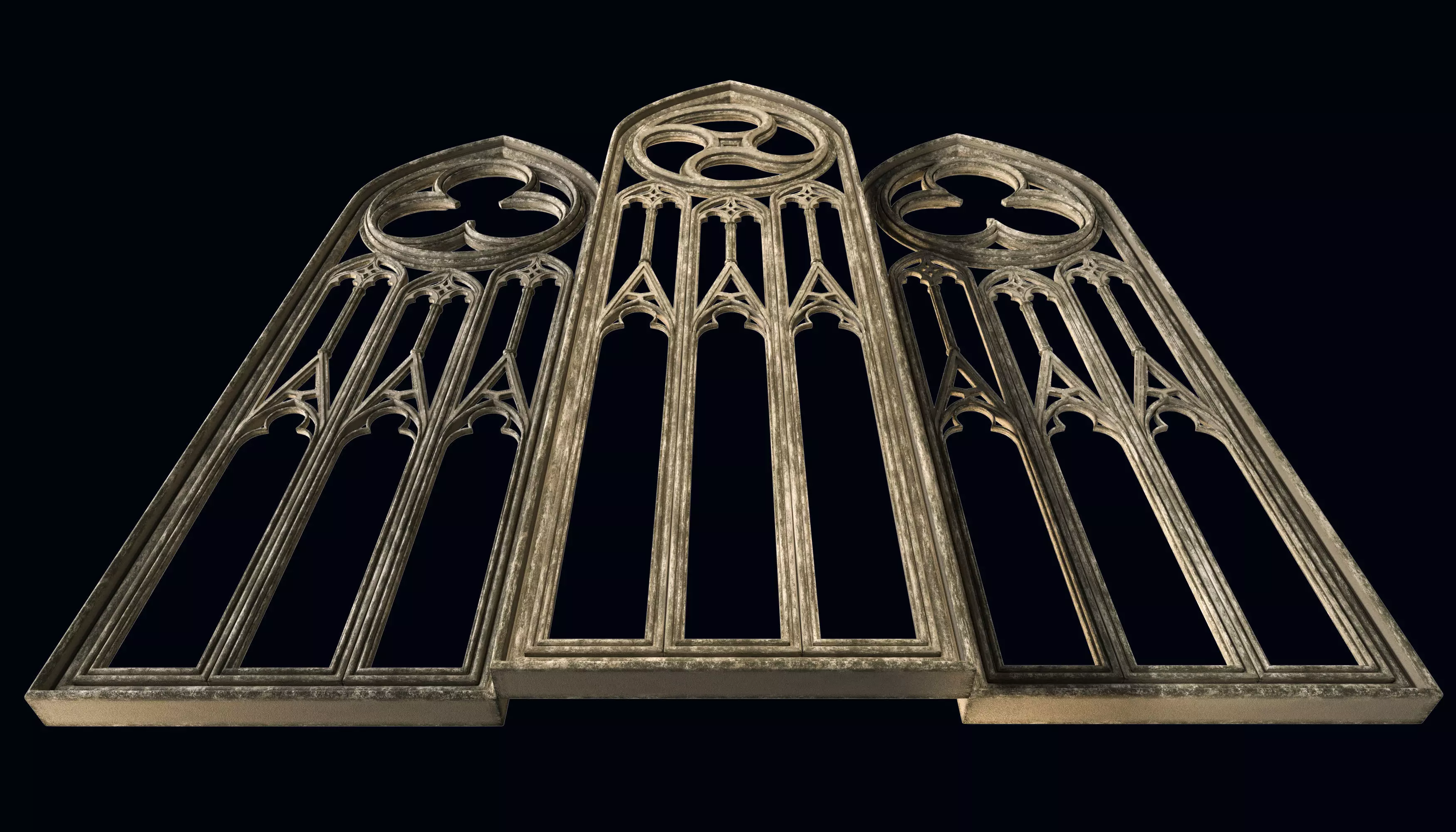 Medieval arch gothic portal 3D model_8