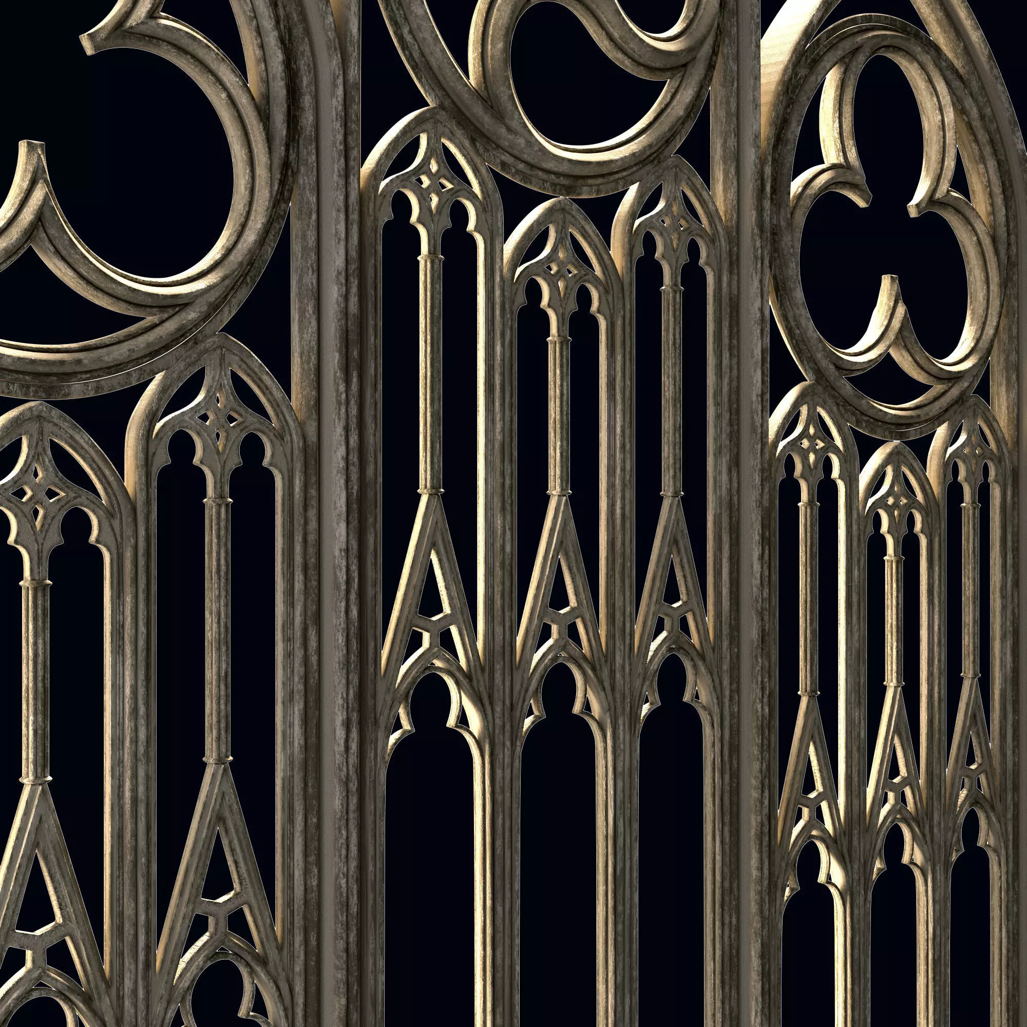 Medieval arch gothic portal 3D model_3