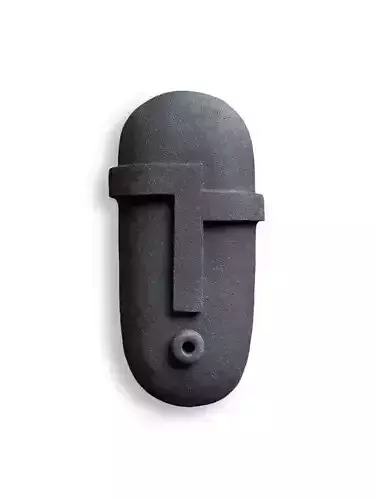 Minimalist Black Face Mask Abstract Wall Sculpture 3D Model Low-poly 3D model