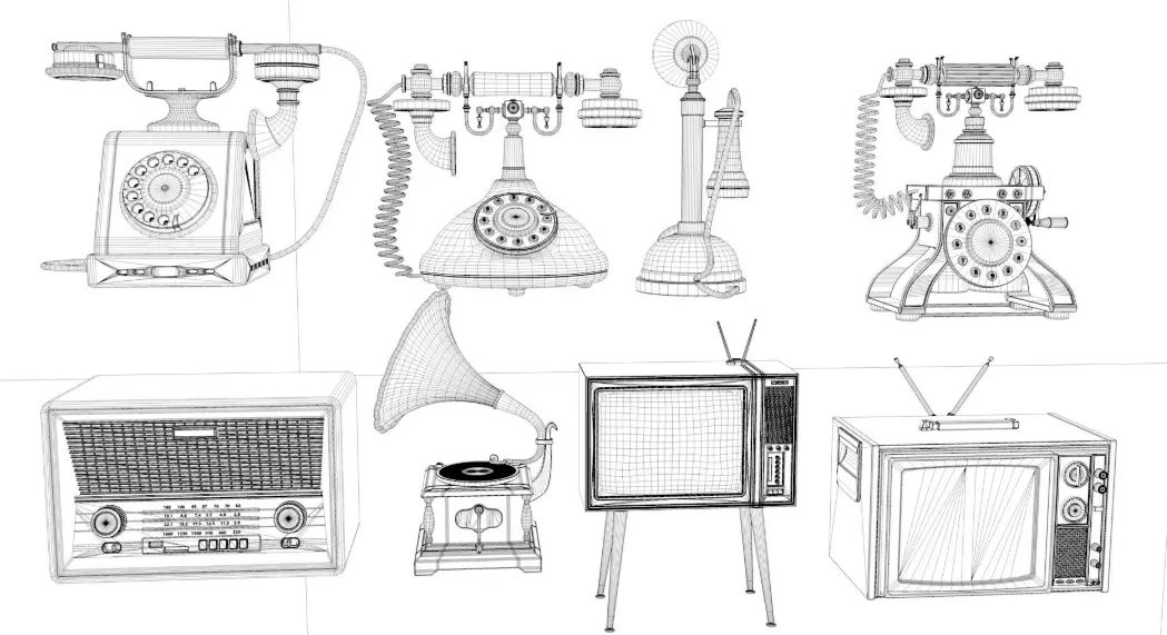 fVintage Home Devices Collection 3D model_23