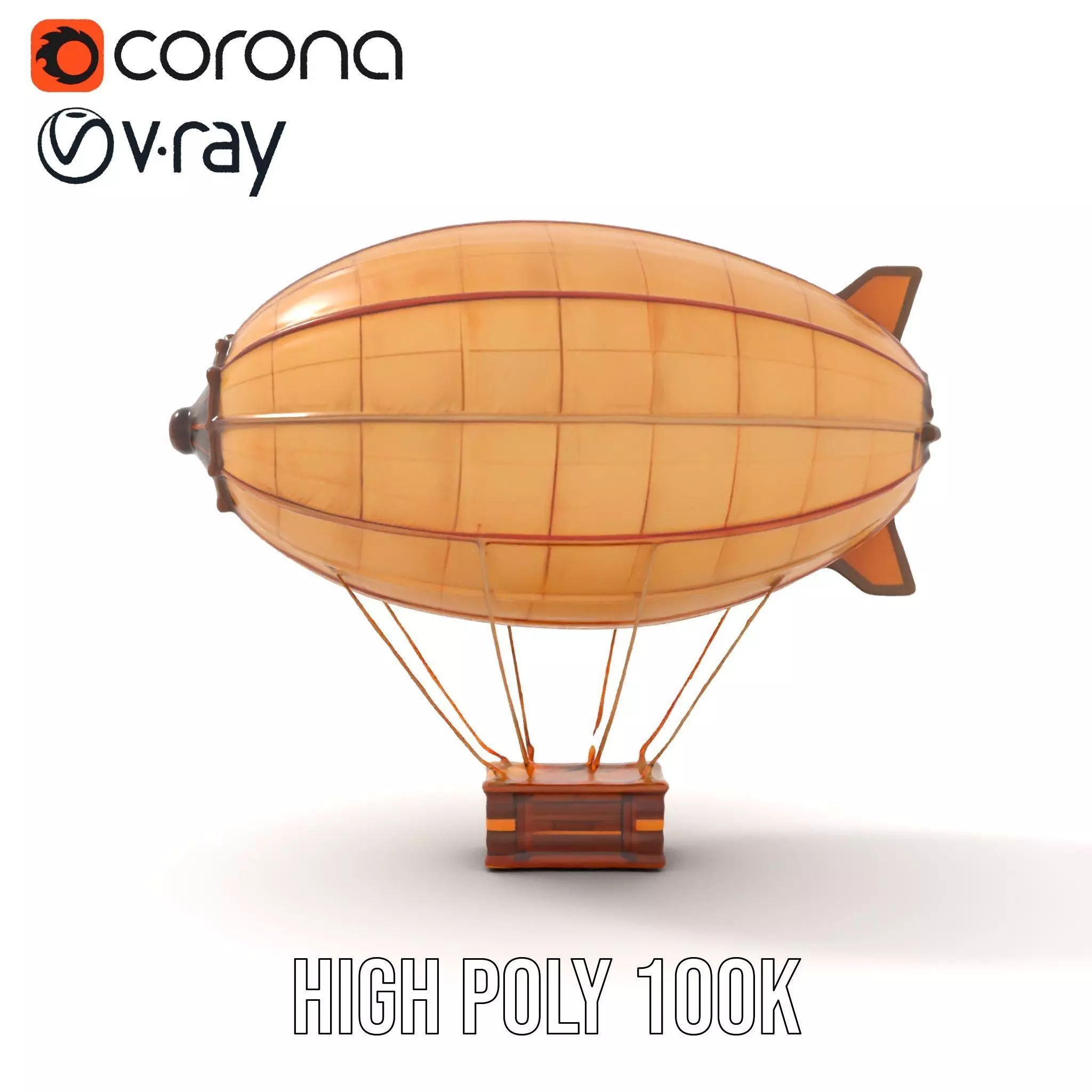 Vintage Airship model pack Low-poly 3D model_29