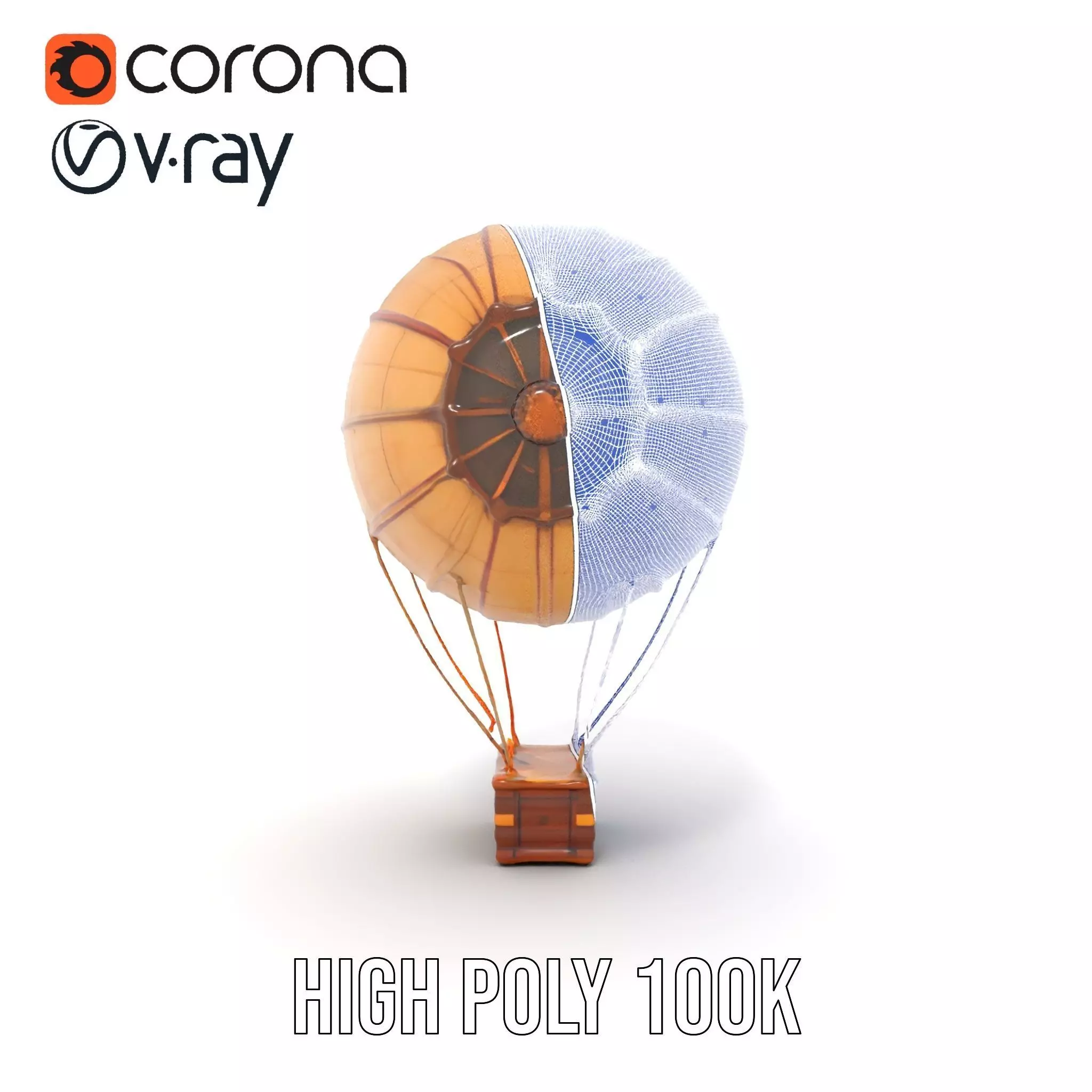 Vintage Airship model pack Low-poly 3D model_34