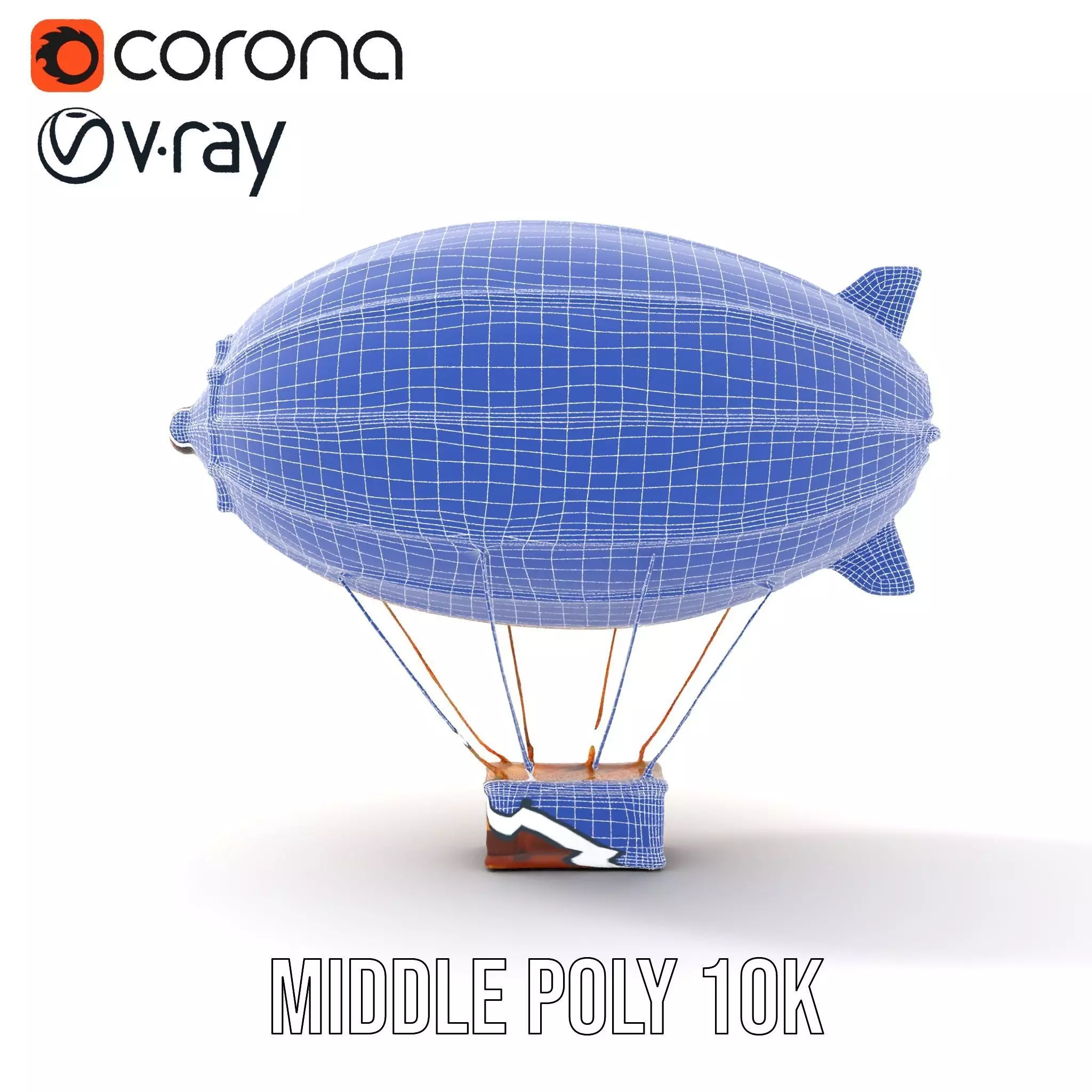 Vintage Airship model pack Low-poly 3D model_24