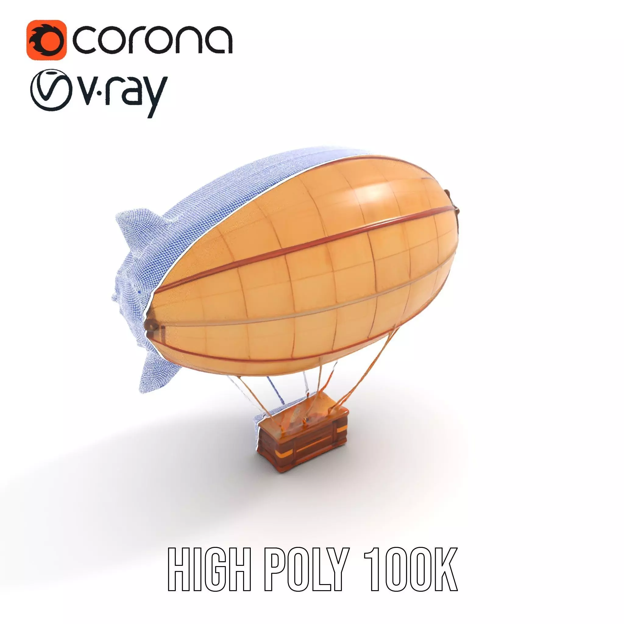 Vintage Airship model pack Low-poly 3D model_23