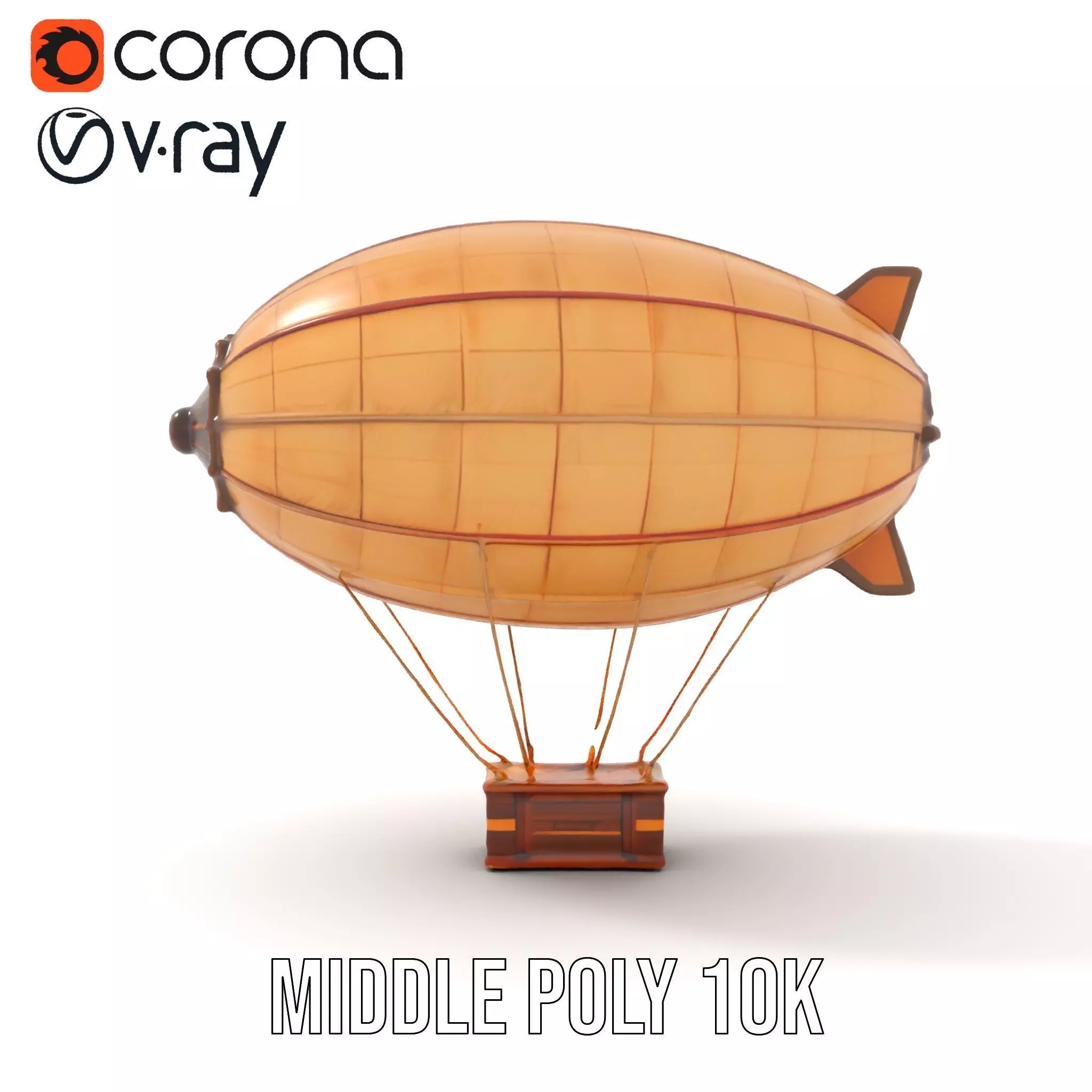 Vintage Airship model pack Low-poly 3D model_15