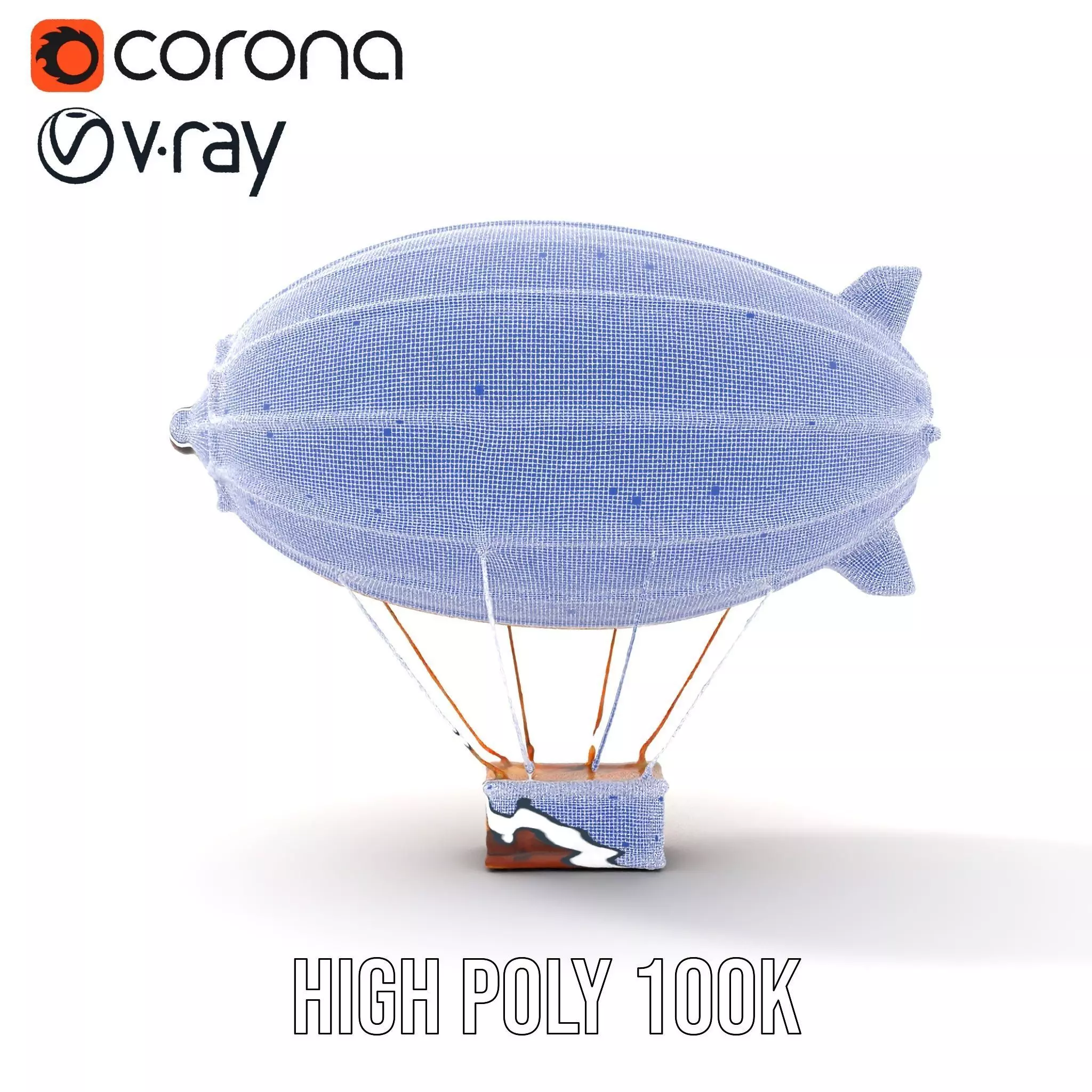 Vintage Airship model pack Low-poly 3D model_32