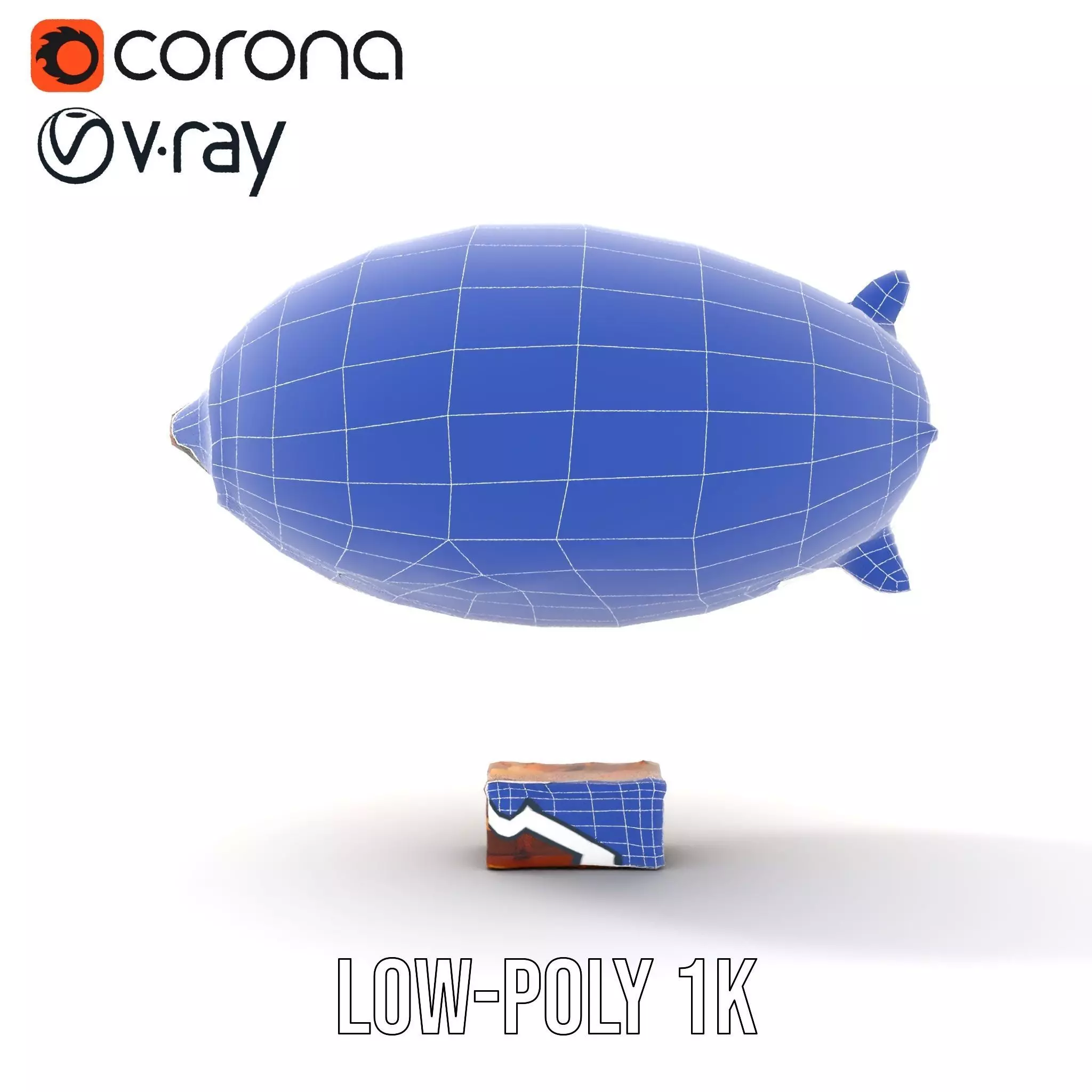 Vintage Airship model pack Low-poly 3D model_28