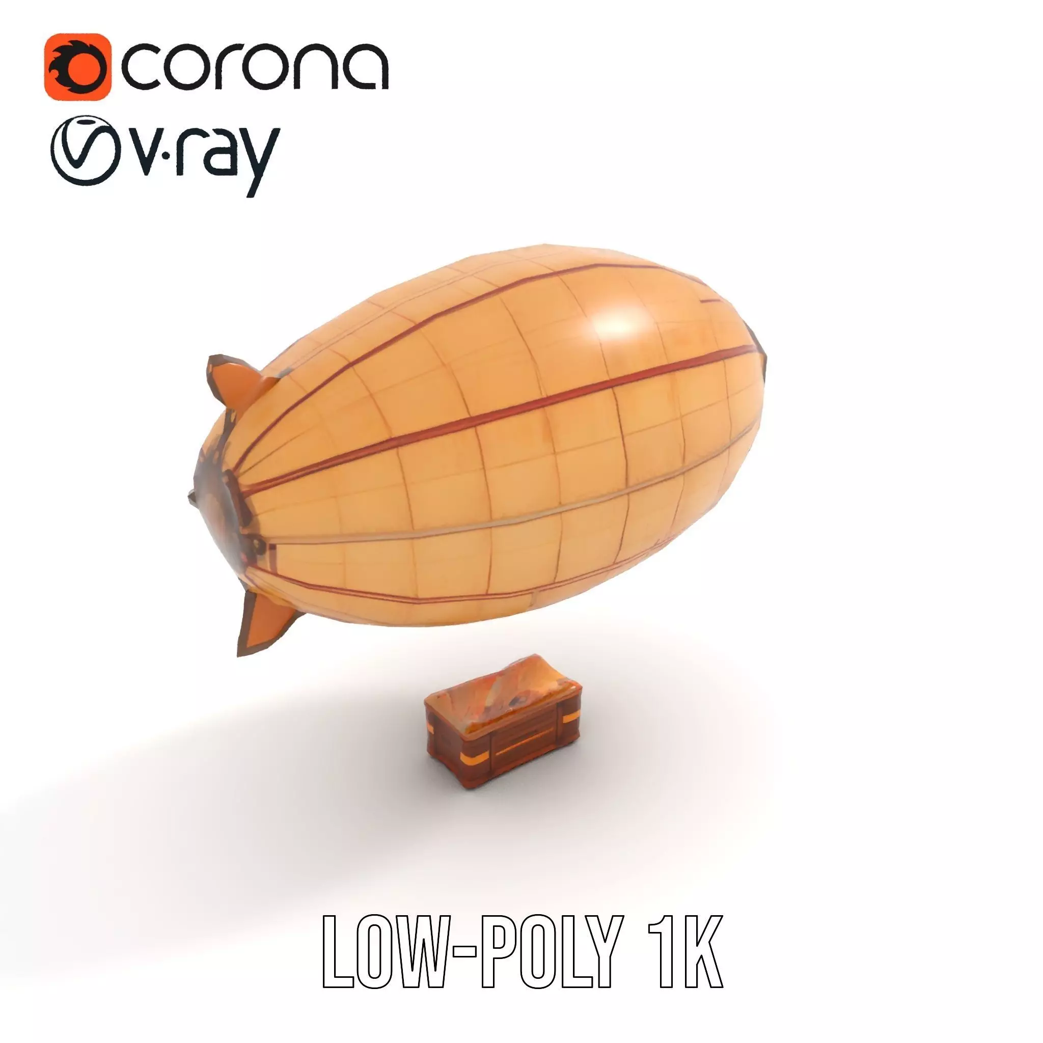 Vintage Airship model pack Low-poly 3D model_12