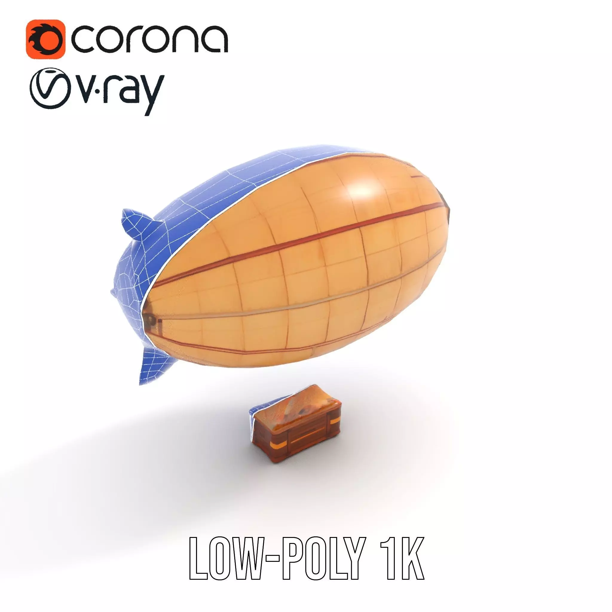 Vintage Airship model pack Low-poly 3D model_22
