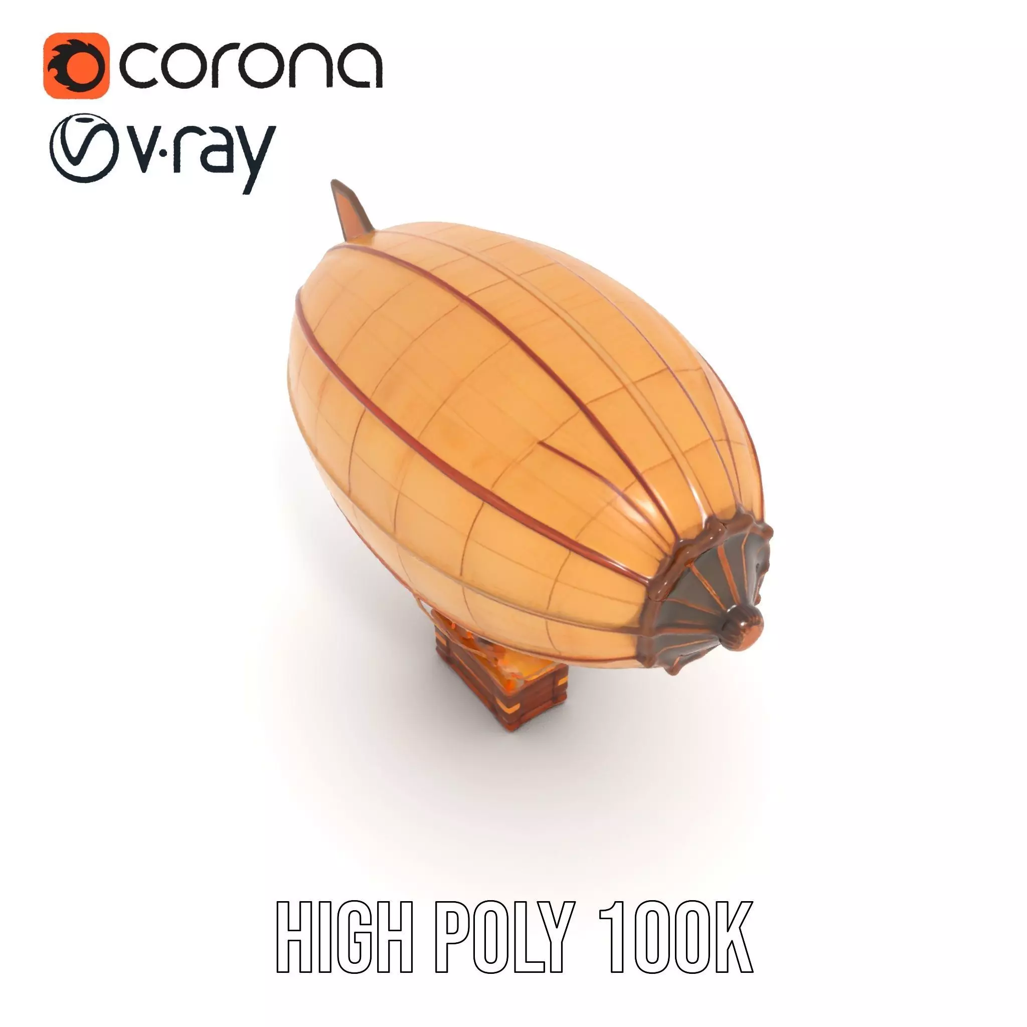 Vintage Airship model pack Low-poly 3D model_26